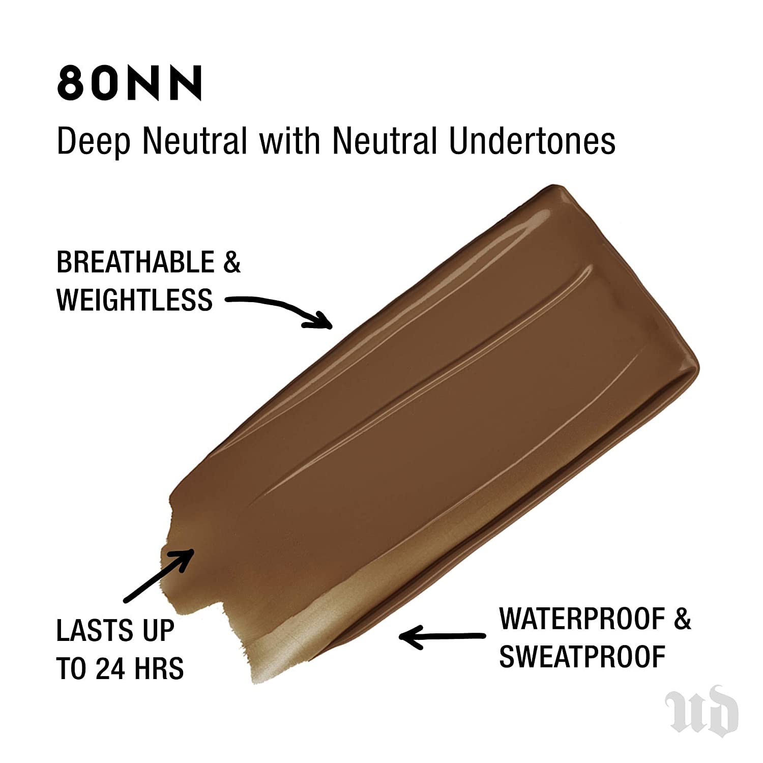 Urban Decay Stay Naked Weightless Liquid Foundation (80Nn - Deep Neutral - Neutral Undertone), Waterproof Face Makeup, Buildable