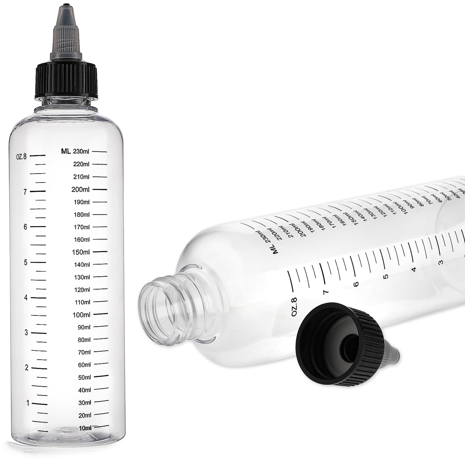 2 Pack Applicator Bottle for Hair, 8.5oz Hair Color Applicator Bottle Twist-On Top Tip Cap Hair Oil Applicator, Plastic Squeeze 