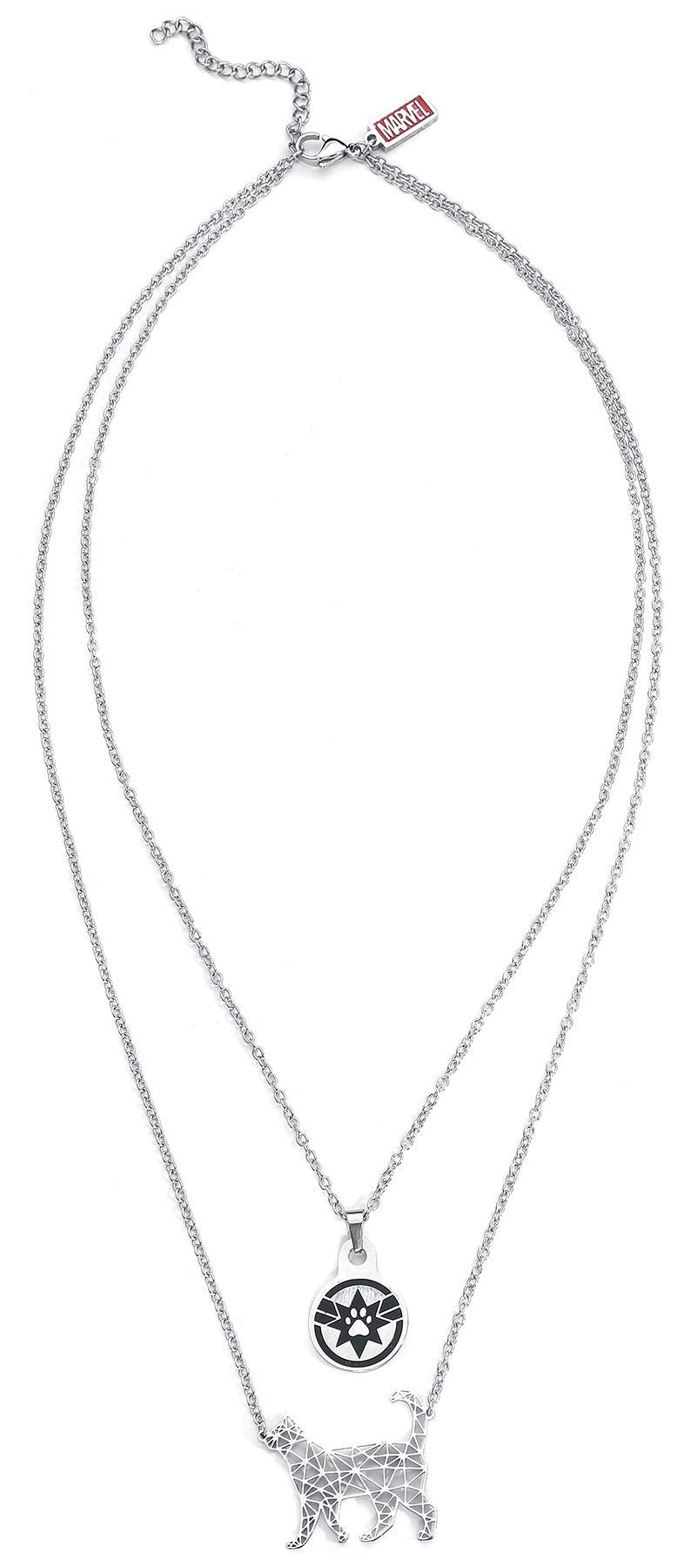 Marvel Captain Marvel Goose Silver 2 Tiered Pendant Necklace