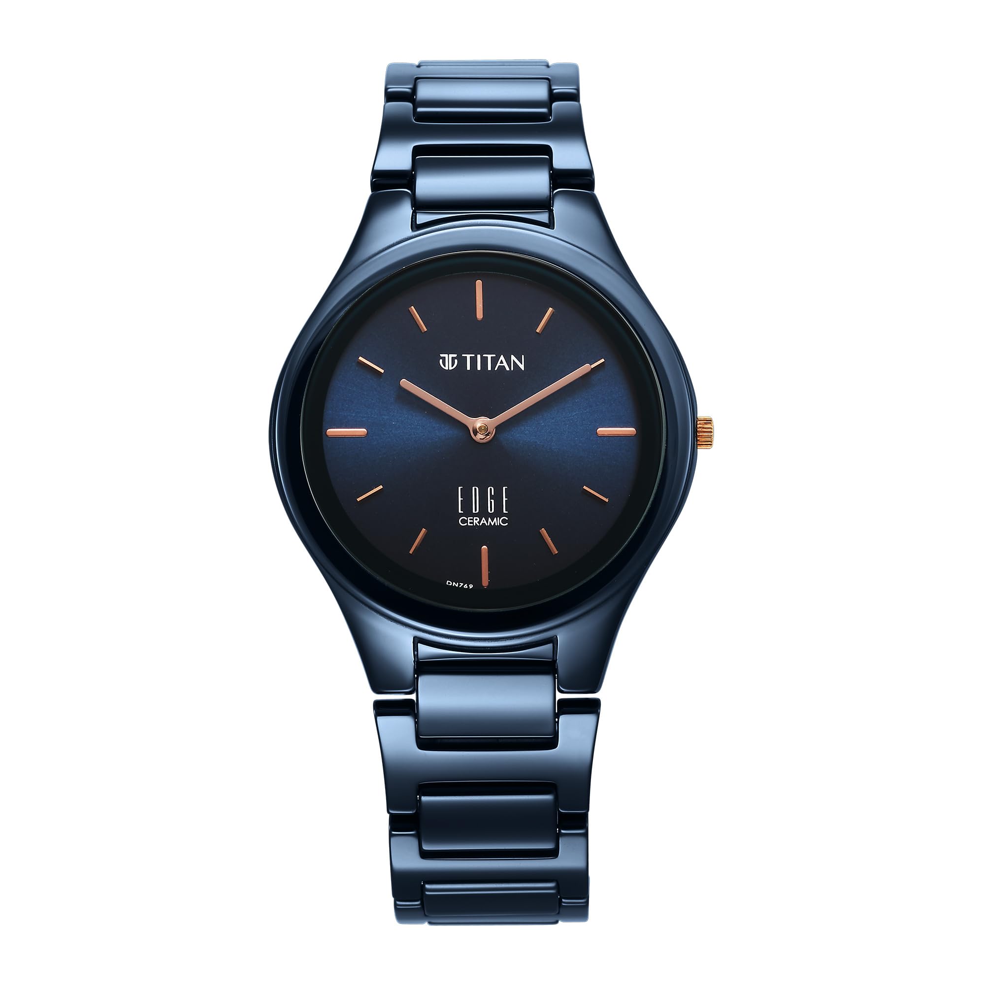 Titan Women Ceramic Analog Blue Dial Casual Watch, Band Color-Blue, Blue, Blue