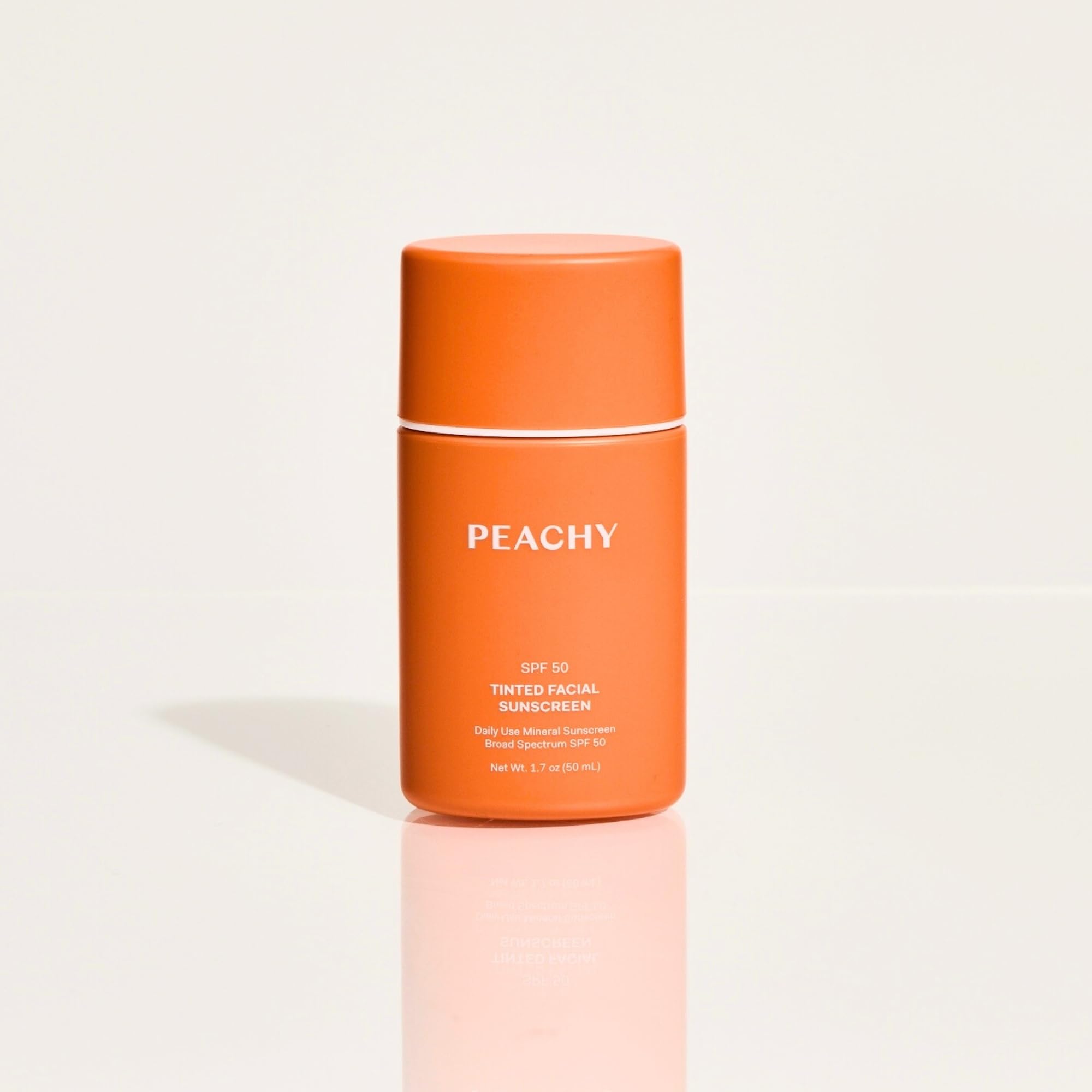 Peachy Tinted Facial Sunscreen SPF 50 | Broad Spectrum Sunscreen | Daily Light-Weight Tinted Sun Protection | With Niacinamide a
