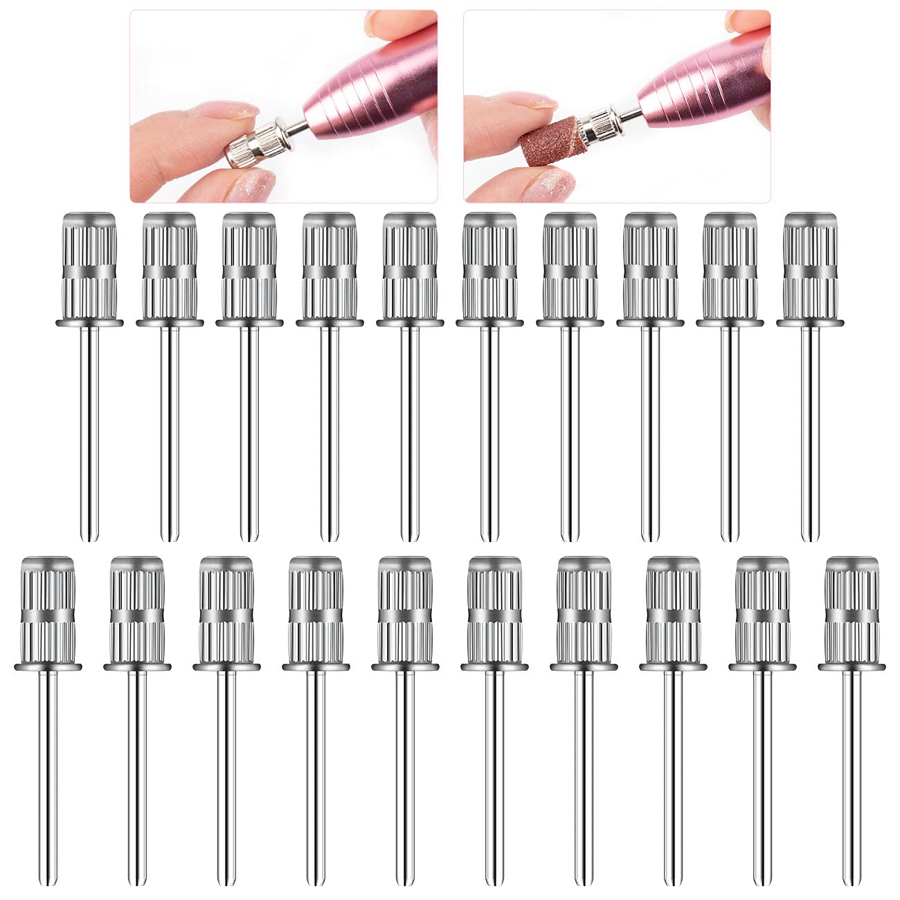Rolybag nail drill heads nail drill bits sanding band shaft 3/32 inch nail drill bits mandrels for electric file nail sanders ma