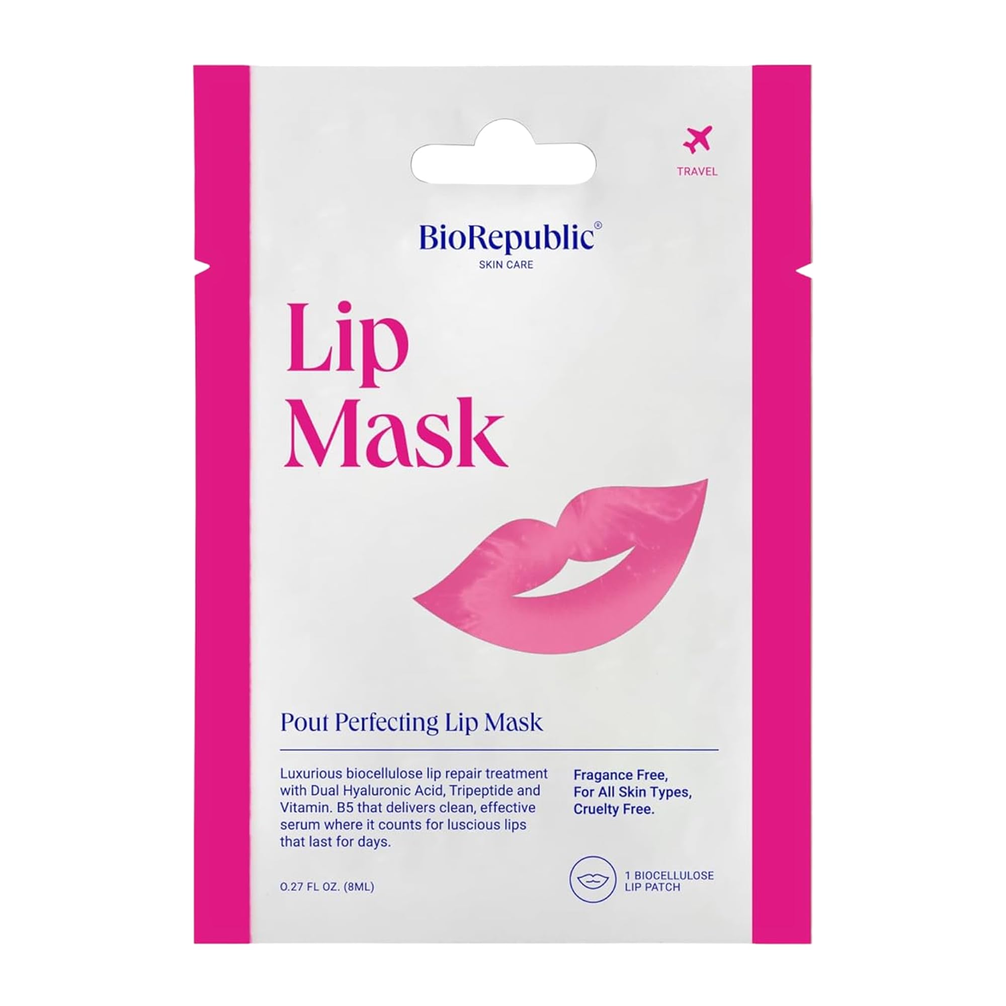 BioRepublic Lip Mask  Pucker Up Hydrating & Plumping Lip Treatment for Dry, Chapped Lips  Collagen + Hyaluronic Acid Overnight