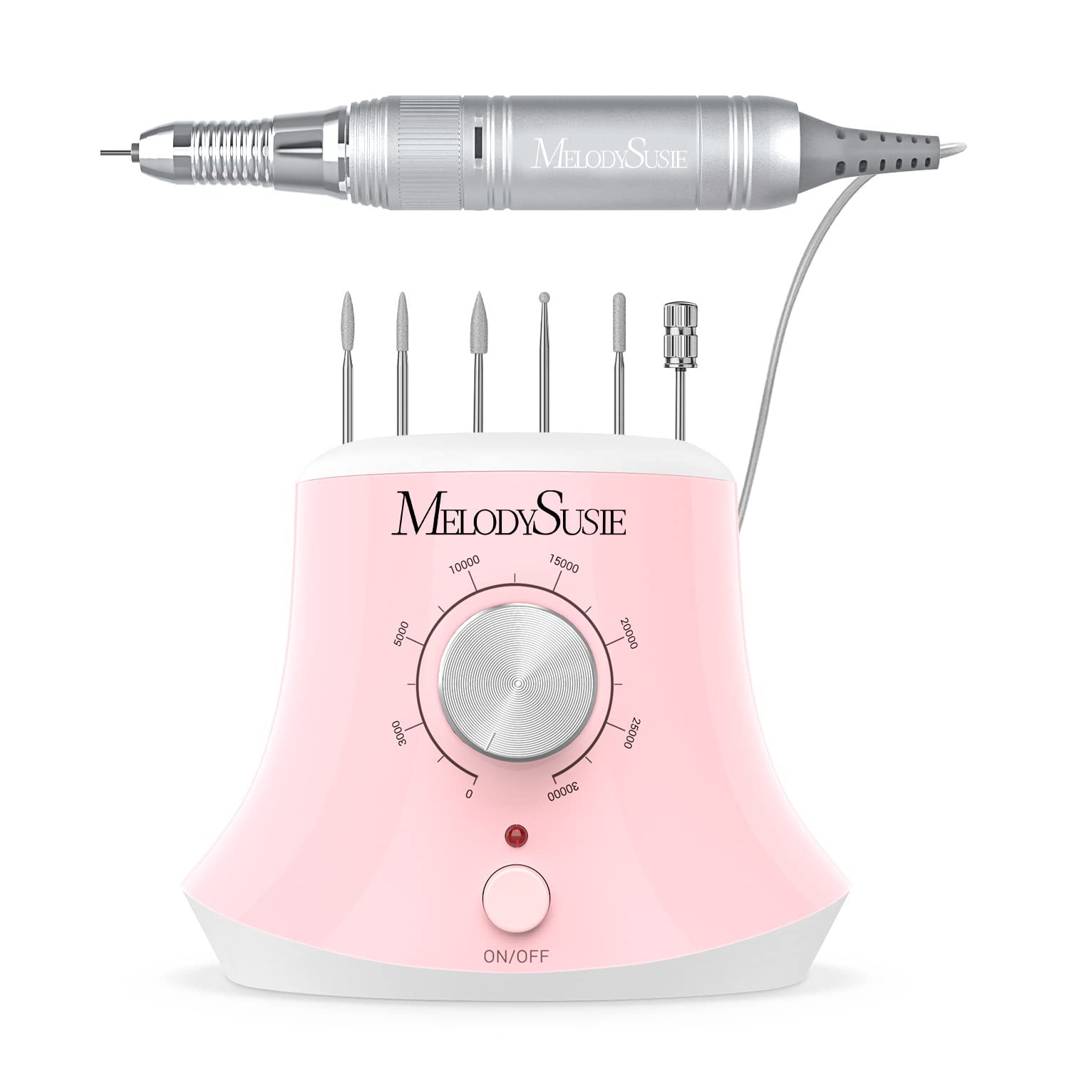MelodySusie 30000 RPM Professional Nail Drill Scarlet, High Speed, Low Heat, Low Noise, Low Vibration, SC320I Portable Electric 