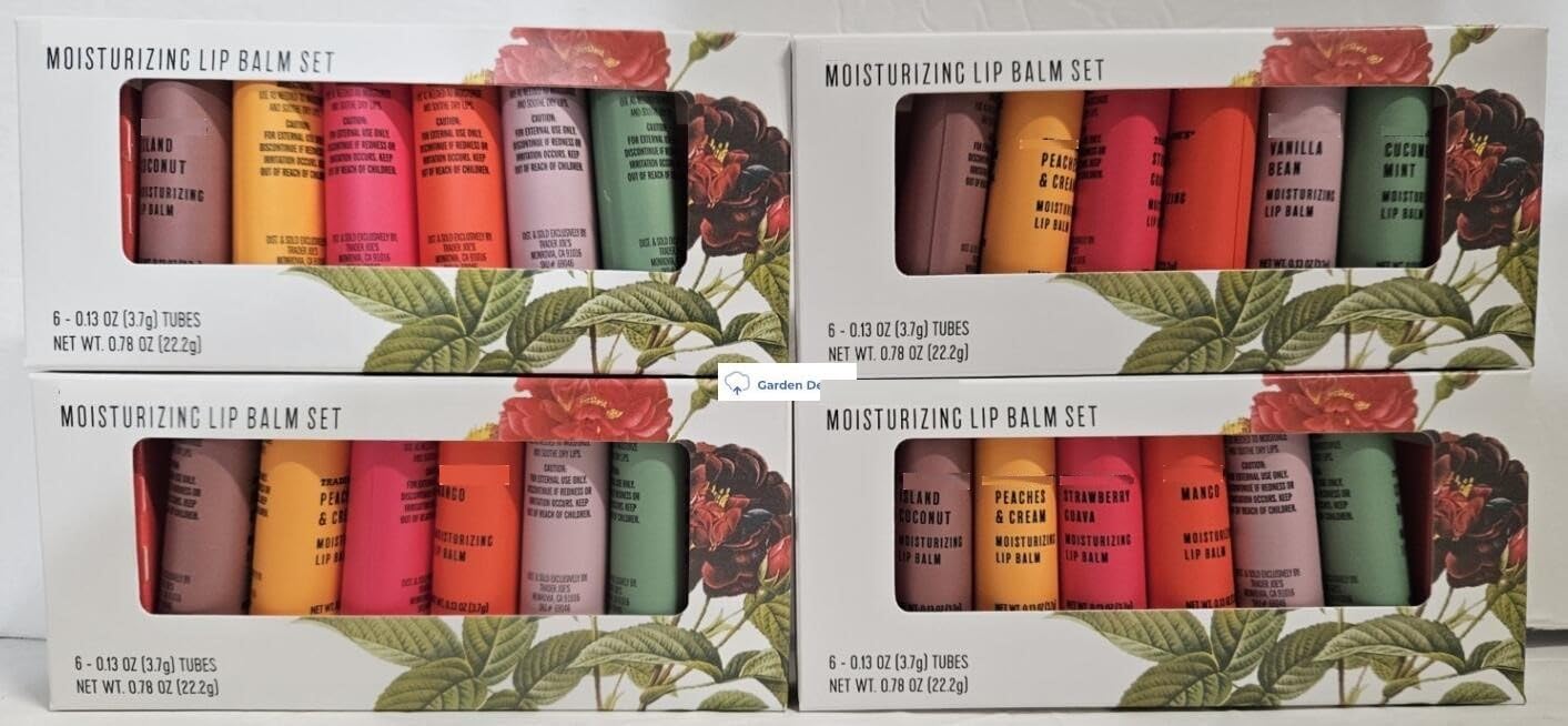 Trader Joes Moisturizing Lip Balm 6 Tubes Set 0.78oz 22.2g (Four Boxes)
