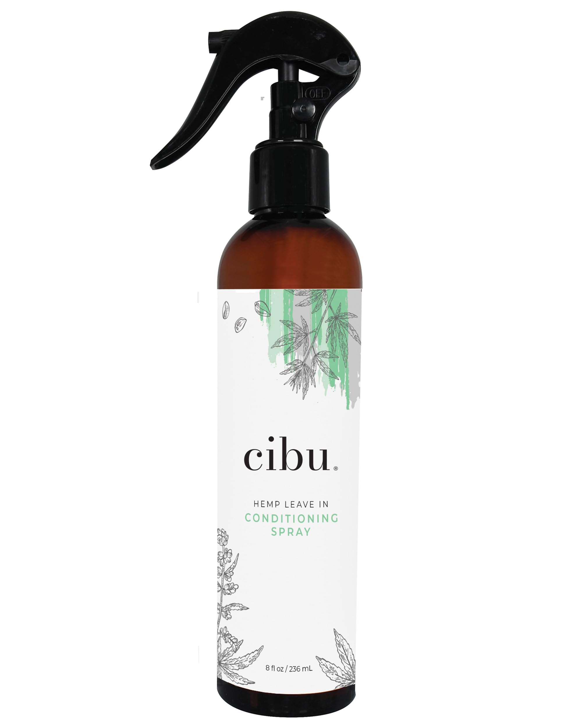 CIBU Hemp LeaveIn Conditioning Spray with ColdPressed Hemp Seed Oil, 8 oz