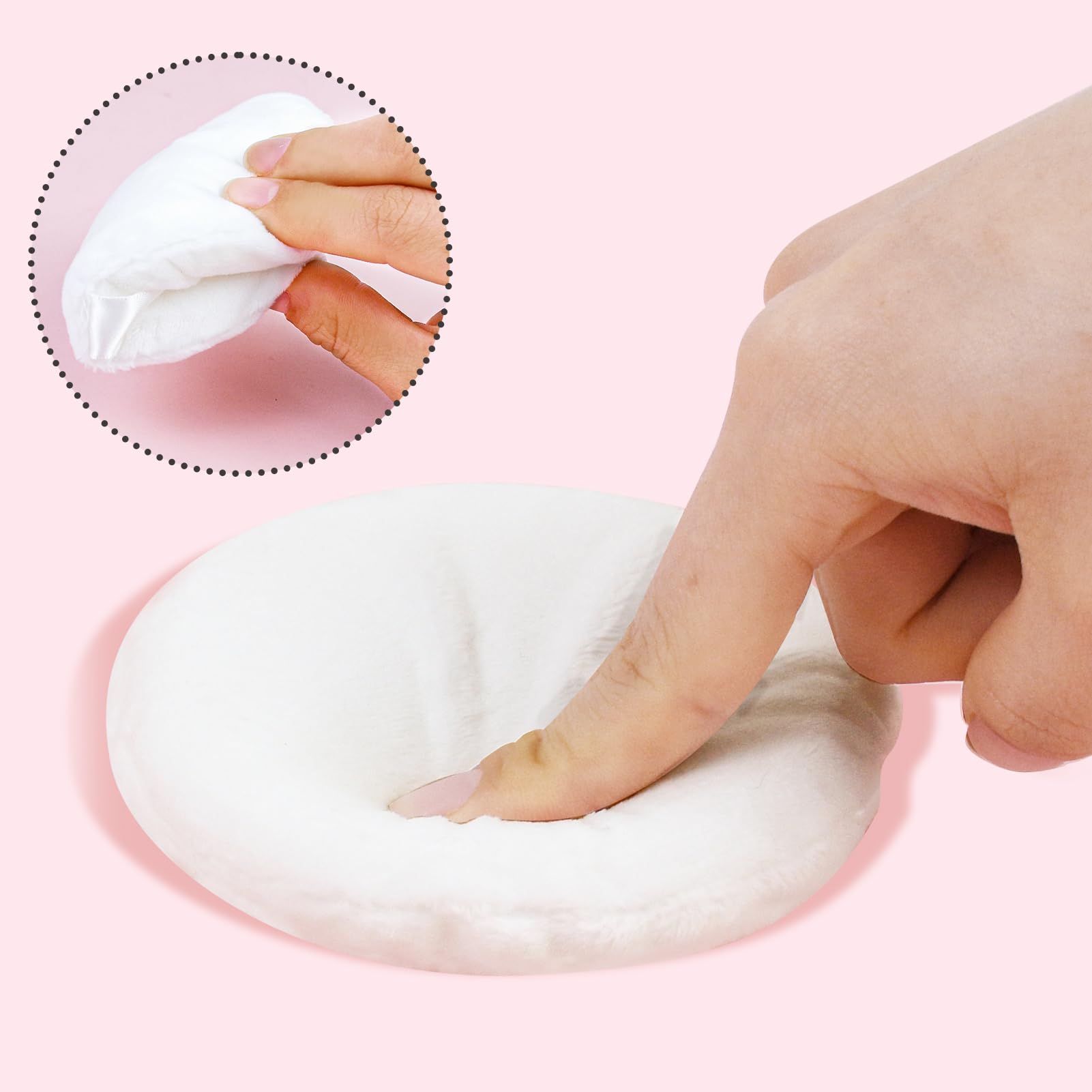 5 Pcs Large Powder Puff, 4.13 Inch Velour Body Powder Puff Round Fluffy Powder Puffs Ultra Soft Body Puff Washable For Loose Bod