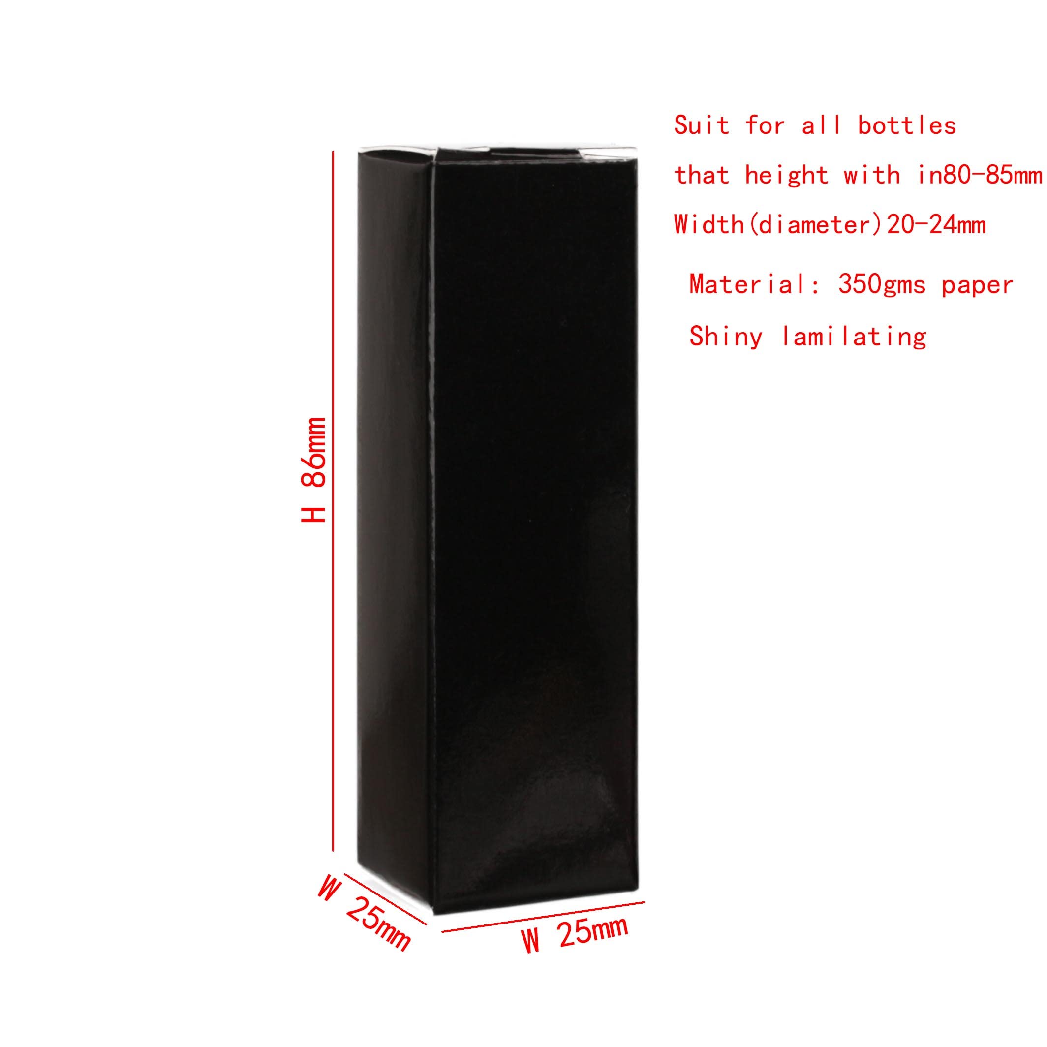 Cosidea 25Pcs 25 * 25 * 86Mm Craft Paper Box For Lip Gloss 350Gms Lipstick Packing Box For Lipgloss Tubes(Black Paper Box 25Pcs)