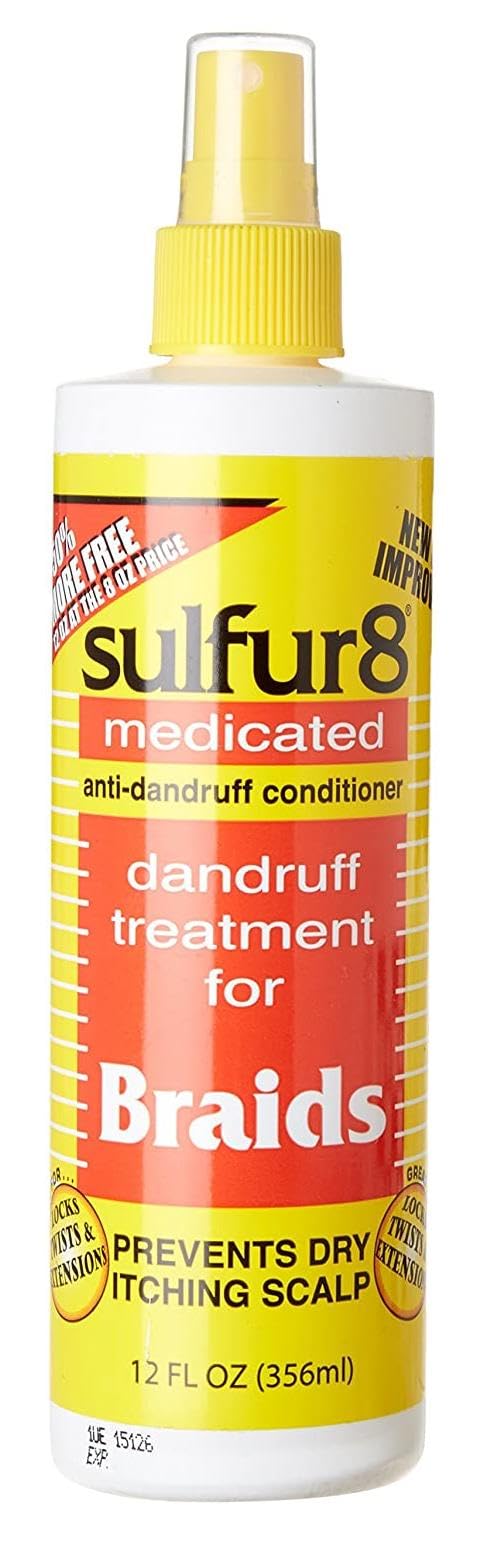 Sulfur8 Dandruff Treatment For Braids 12 Ounce Spray (Pack of 3)