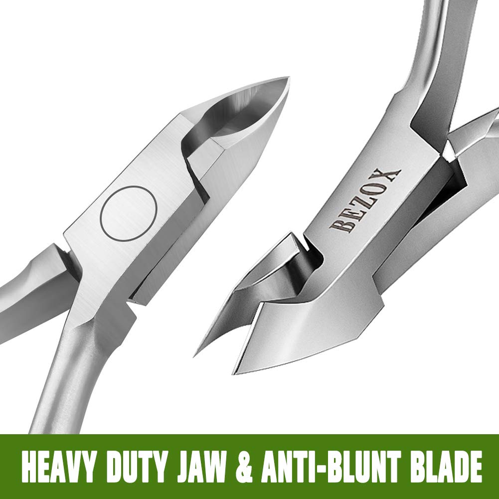 Bezox Cuticle Clippers - Stainless Steel Professional Cuticle Cutter Cuticle Trimmers - Full Jaw Manicure Hangnail Clipper (6Mm