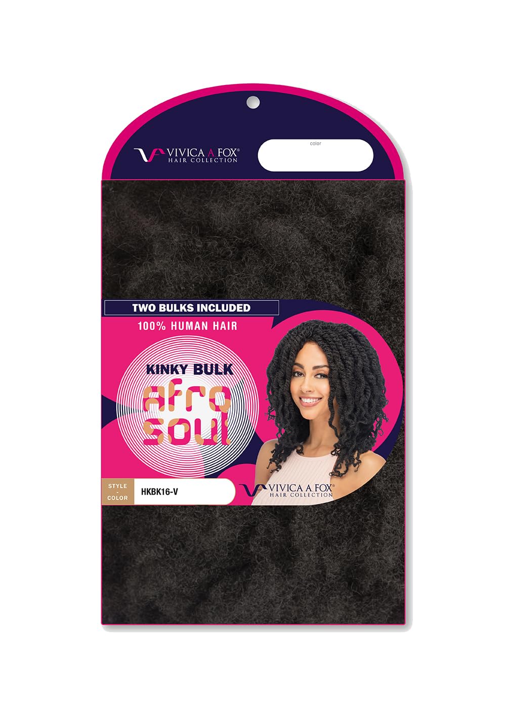 Vivica A Fox Hair Collection HKBK16-V Human Hair Afro Curl Kinky Bulk Extension, FS1B/33, 5.8 Ounce