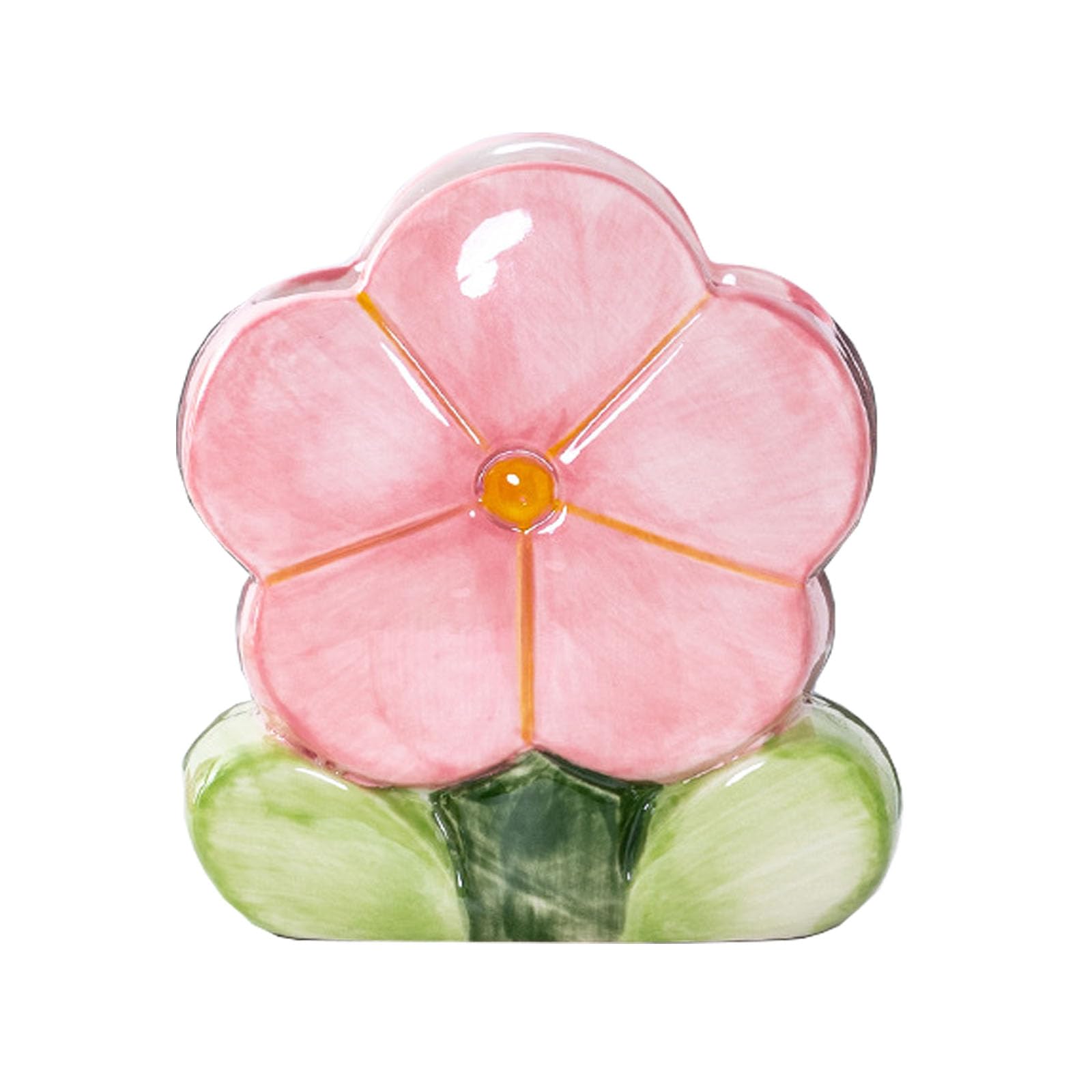 TANG SONG Ceramic Bloom Five Petals Make up Brush Holder Flower Cosmetic Storage Box Pen and Pencil Holder Desktop Organizers (P