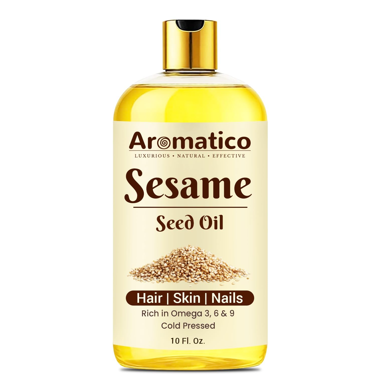 AROMATICO Sesame Oil for Massage  Ayurvedic Warm Massage Oil with Cold Pressed Sesame for Muscle Relaxation & Daily Abhyanga |1