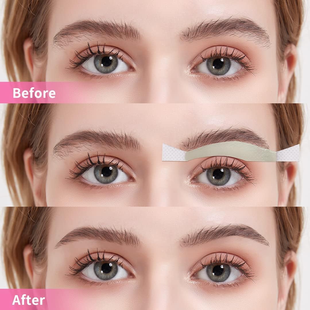 Beauty7 Facial Wax Strips Hair Removal Eyebrow Wax Strips Kit Eyebrow Shaper At Home Waxing 24 Strips 4 Calming Oil Wipes For Se