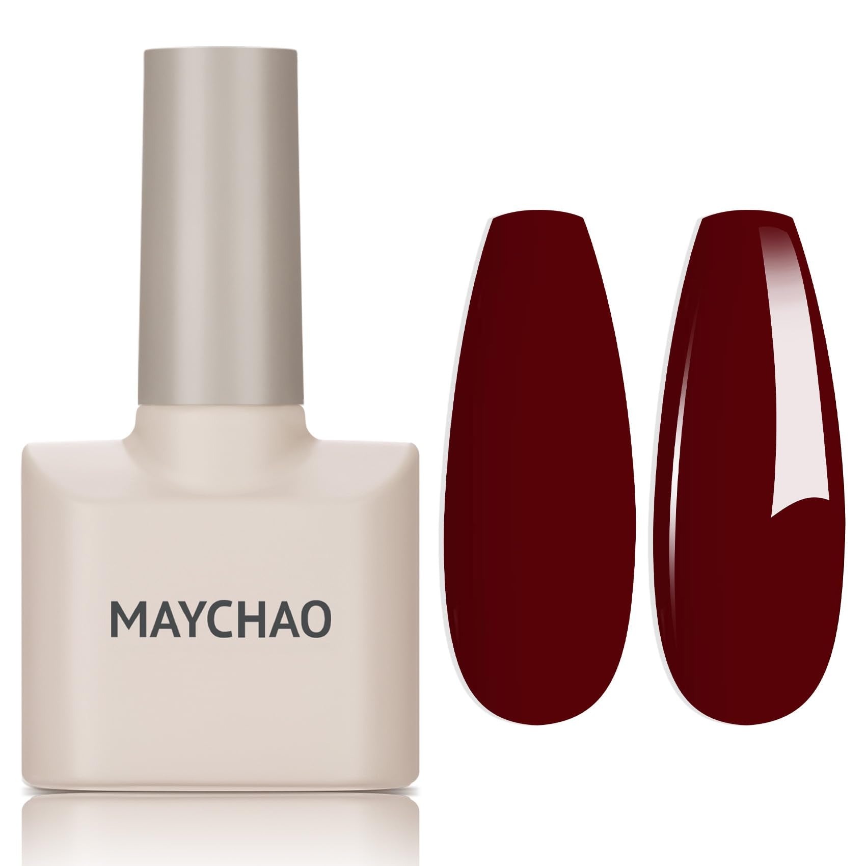 MAYCHAO 15ML Gel Nail Polish 1Pc Burgundy Red Gel Polish Soak Off UV LED Nail Polish Nail Art Starter Manicure Salon DIY at Home