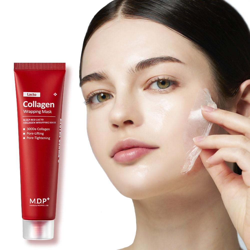 Mdp+ Red Lacto Collagen Wrapping Mask, Glowy Skin, Skin Elasticity, Pore Lifting | 2.36Fl.Oz, 70Ml