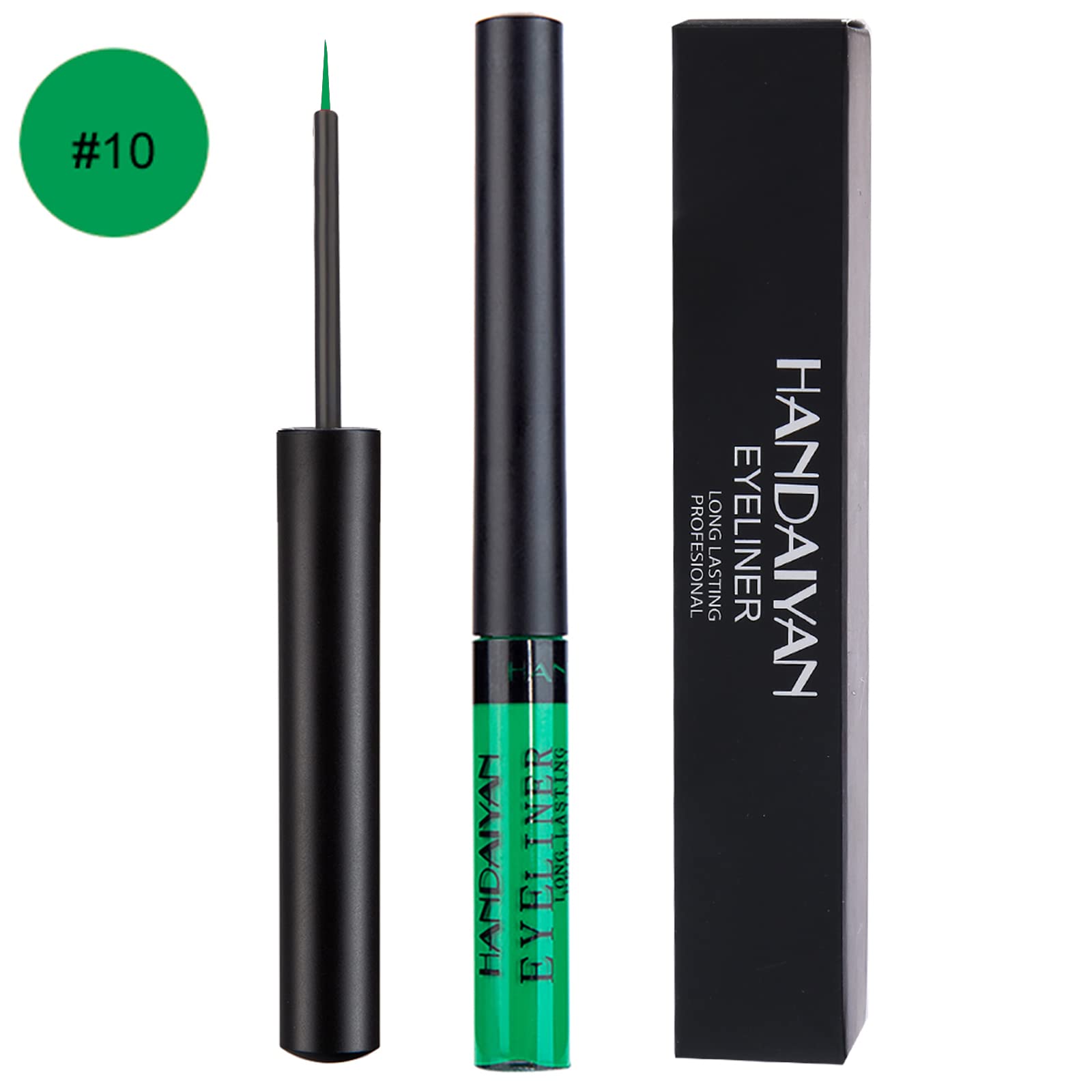 Dekrion Liquid Eyeliner, Matte Colored Eyeliners, Green Eyeliner, White Black Red Brown Green Purple Waterproof High-Pigmented C