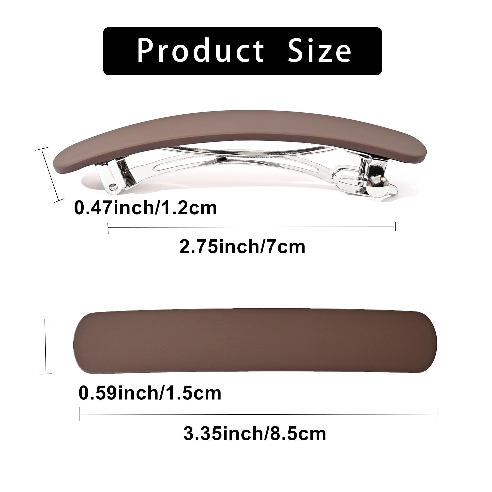 Fsmiling Medium Hair Barrettes For Women,4Pcs Matte Hair Barrette,Automatic Hair Clips Barrettes For Women Thick Hair