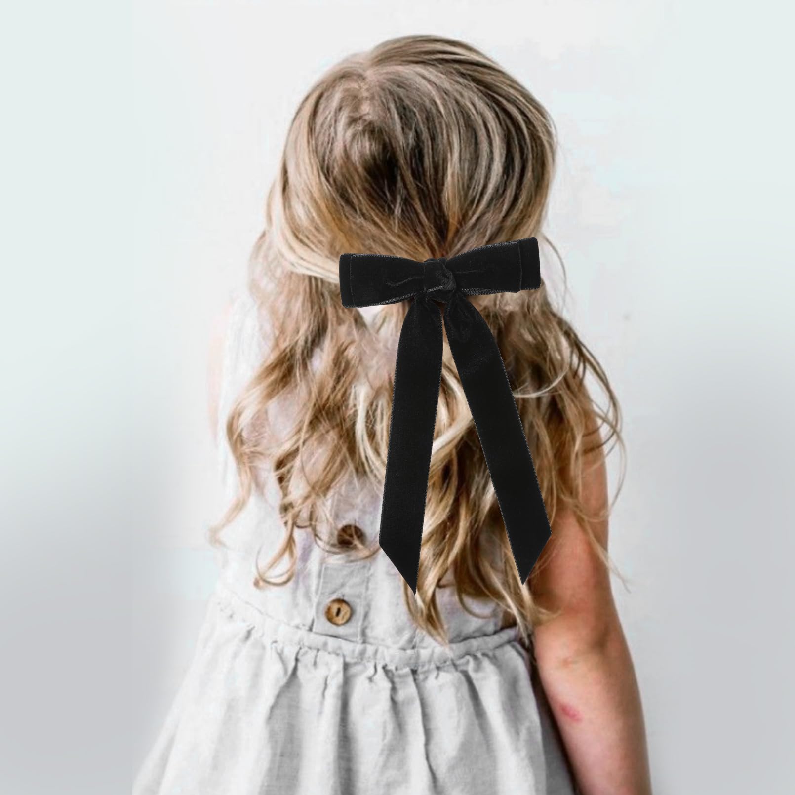 3Pcs Velvet Hair Bow Black Hair Ribbon Clips For Women Girls Fall Alligator Hair Clips Hair Accessories Toddlers Kids Teens