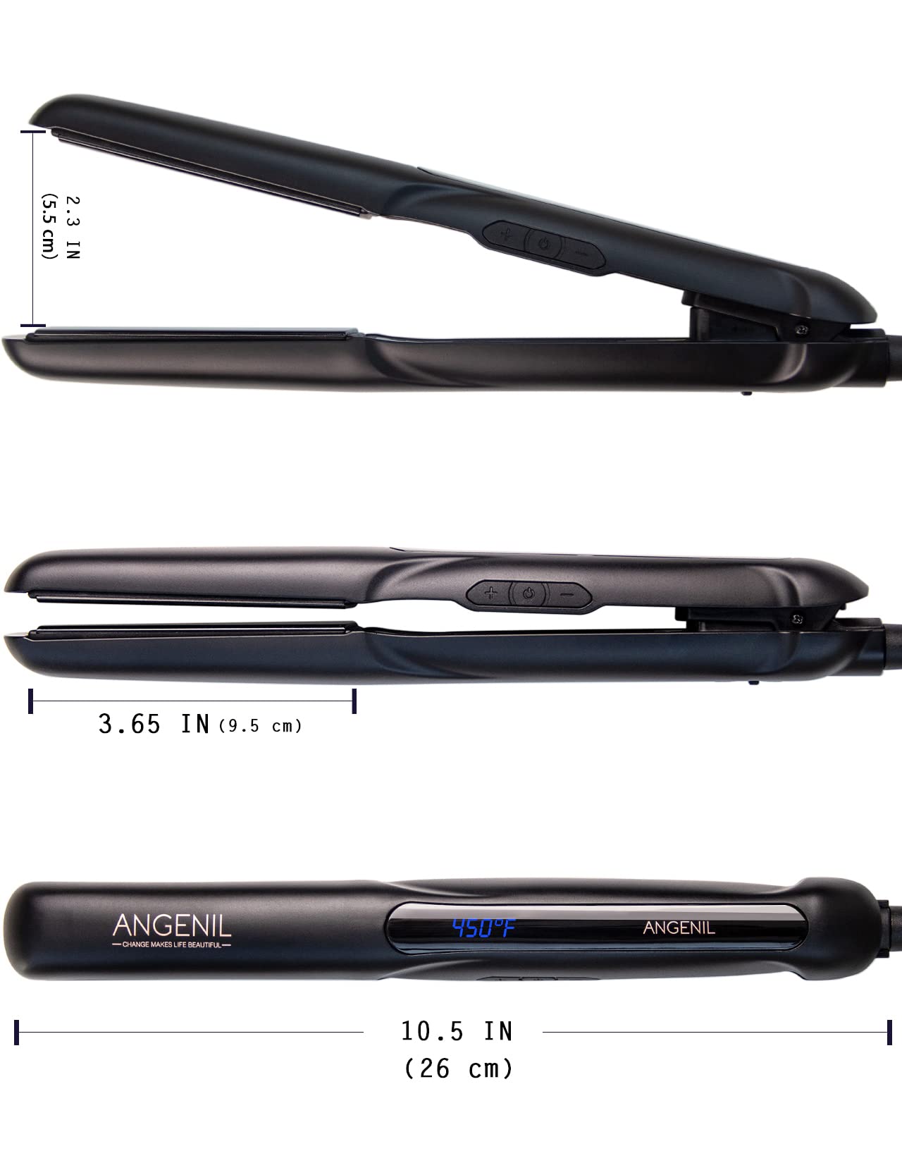 ANGENIL Argan Oil Flat Iron Hair Straightener and Curler 2 in 1, Portable Travel Hair Straightening Curling Iron, Professional F