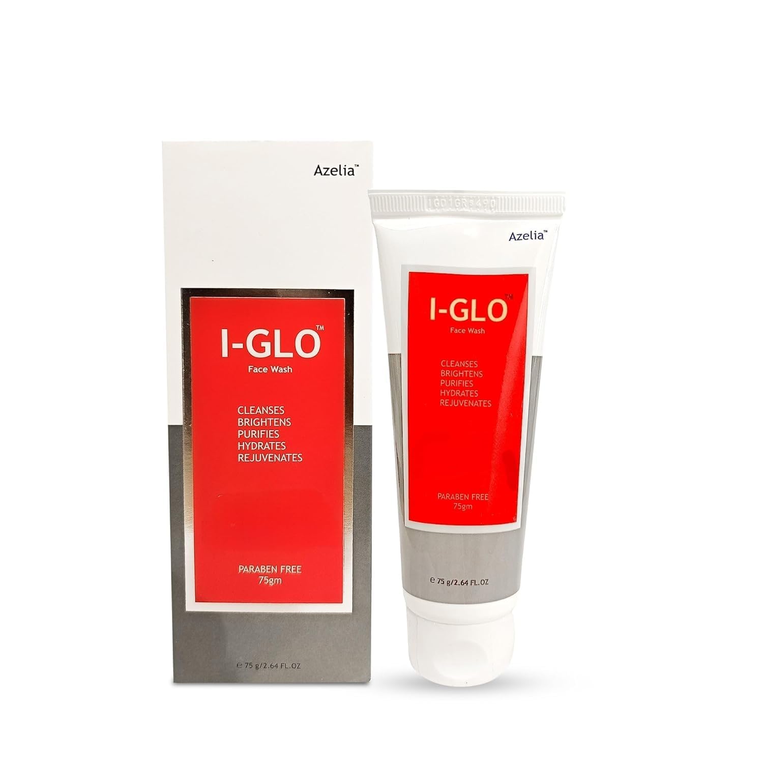 Azelia IGlo Face Wash, Paraben Free, Brightening And Cleansing Gel Formula, For All Skin Types, 75G