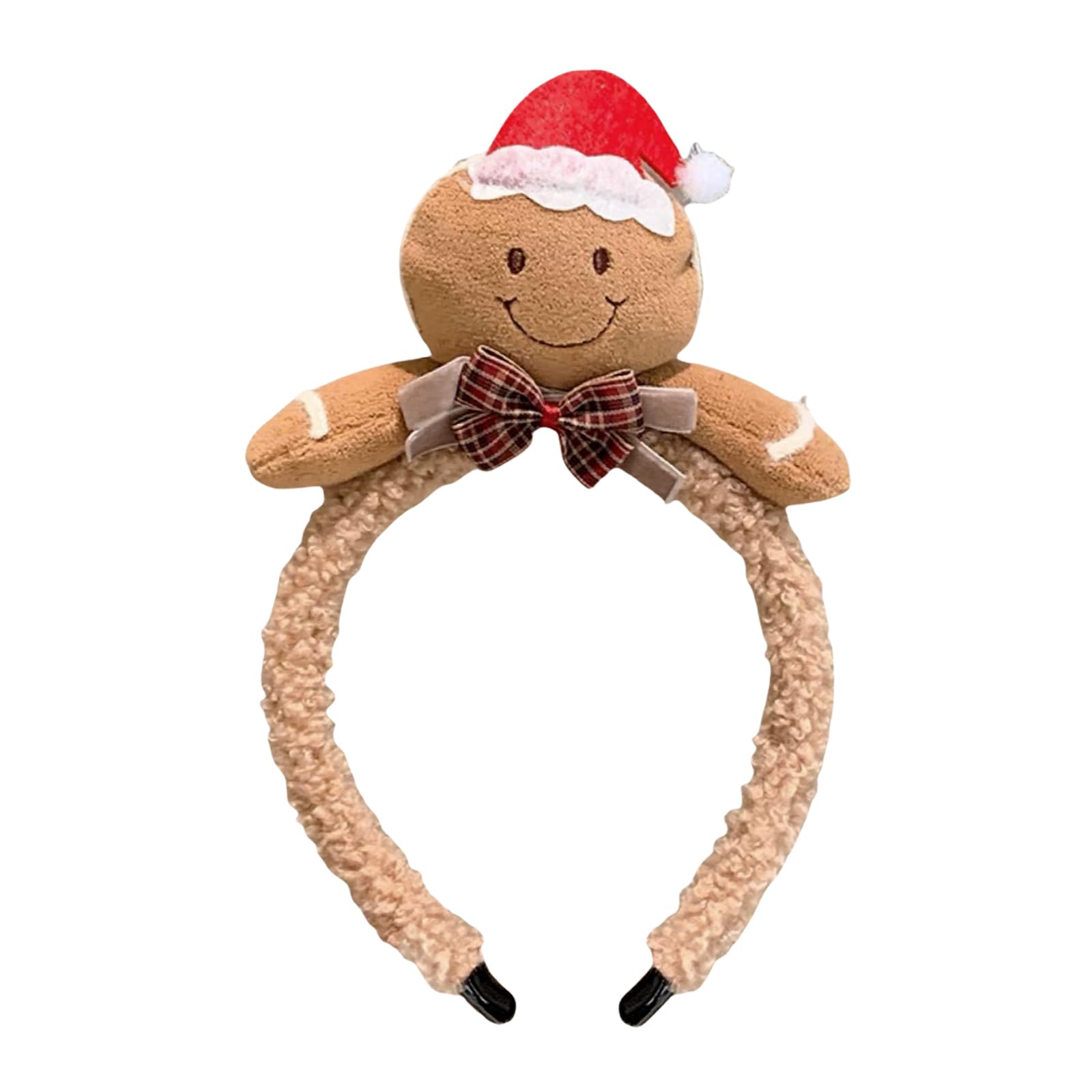 Gingerbread Headbands Christmas Headband for Women Plush Ginger Hair Band for Man Fluffy Hair Bands Reindeer Antler Headband Com