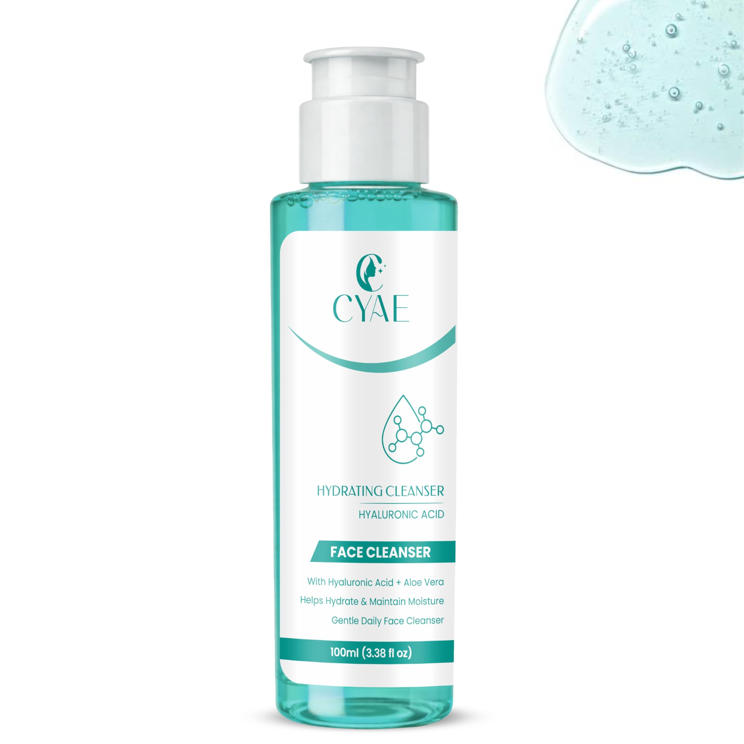 Hydrating Face Cleanser With Hyaluronic Acid & Aloe Vera, Gentle Moisturizing Face Wash For Dry, Oily & Sensitive Skin, Daily De