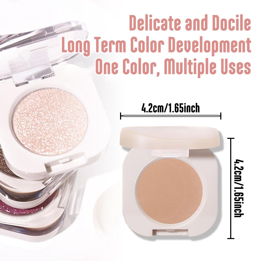 Feicuiyun Matte Eyeshadow Singles, Matte Nude Eyeshadow, Brown Eyeshadow, Neutral Matte Pressed Powder Single Vegan Eyeshadow; T