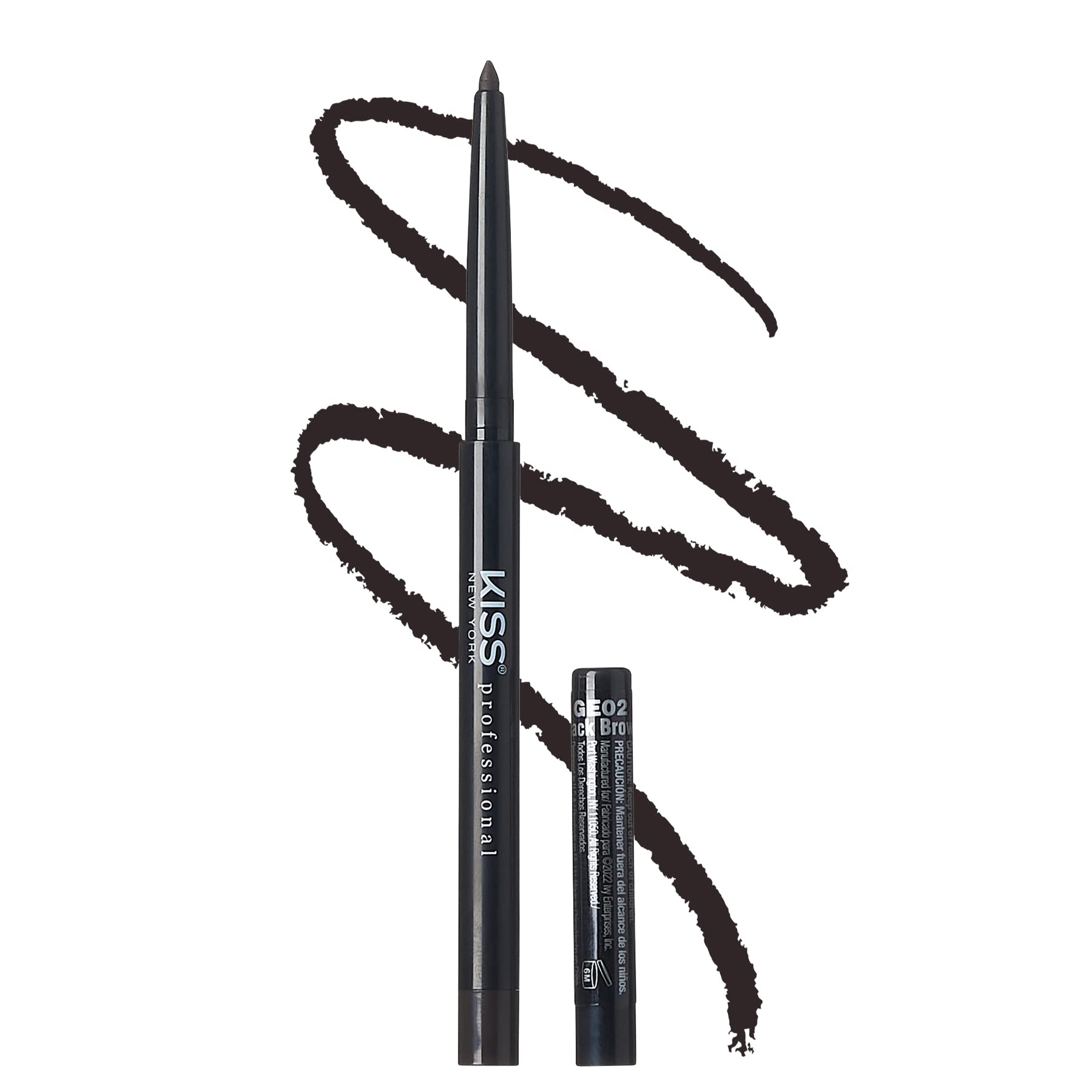 Kiss New York Pro Intense Gel Eyeliner With Built-In Sharpener, Waterproof, Smudge-Proof, Long Lasting Gel Eyeliner Pencil (Blac