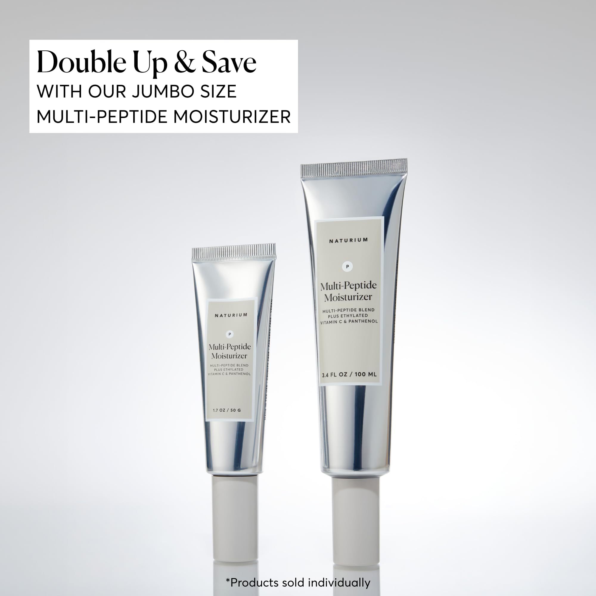 Naturium Multi-Peptide Moisturizer Plus Ethylated Vitamin C & Panthenol, Hydrating & Smoothing Skin Care, 1.7 oz