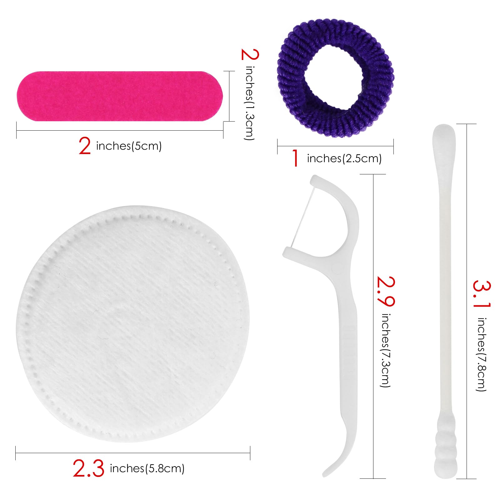Adorila 50 Pack Disposable Hotels Cosmetic Vanity Kit, Individually Wrapped Amenities Hospitality Makeup Set Accessories for Mot
