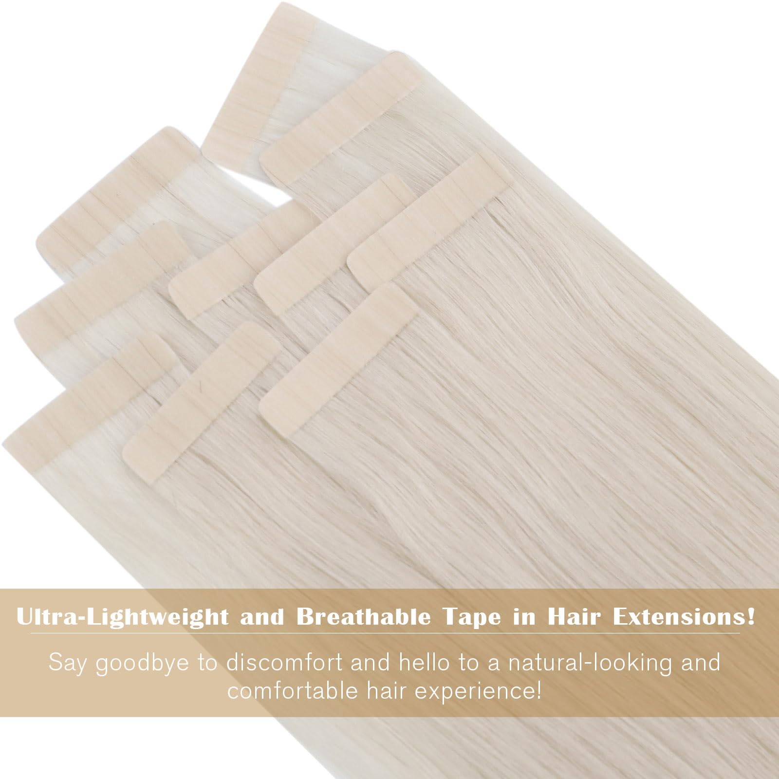 Ve Sunny Tape In Hair Extensions Human Hair Blonde Tape On Hair Extensions Platinum Blonde Hair Extensions Real Human Tape Ins B