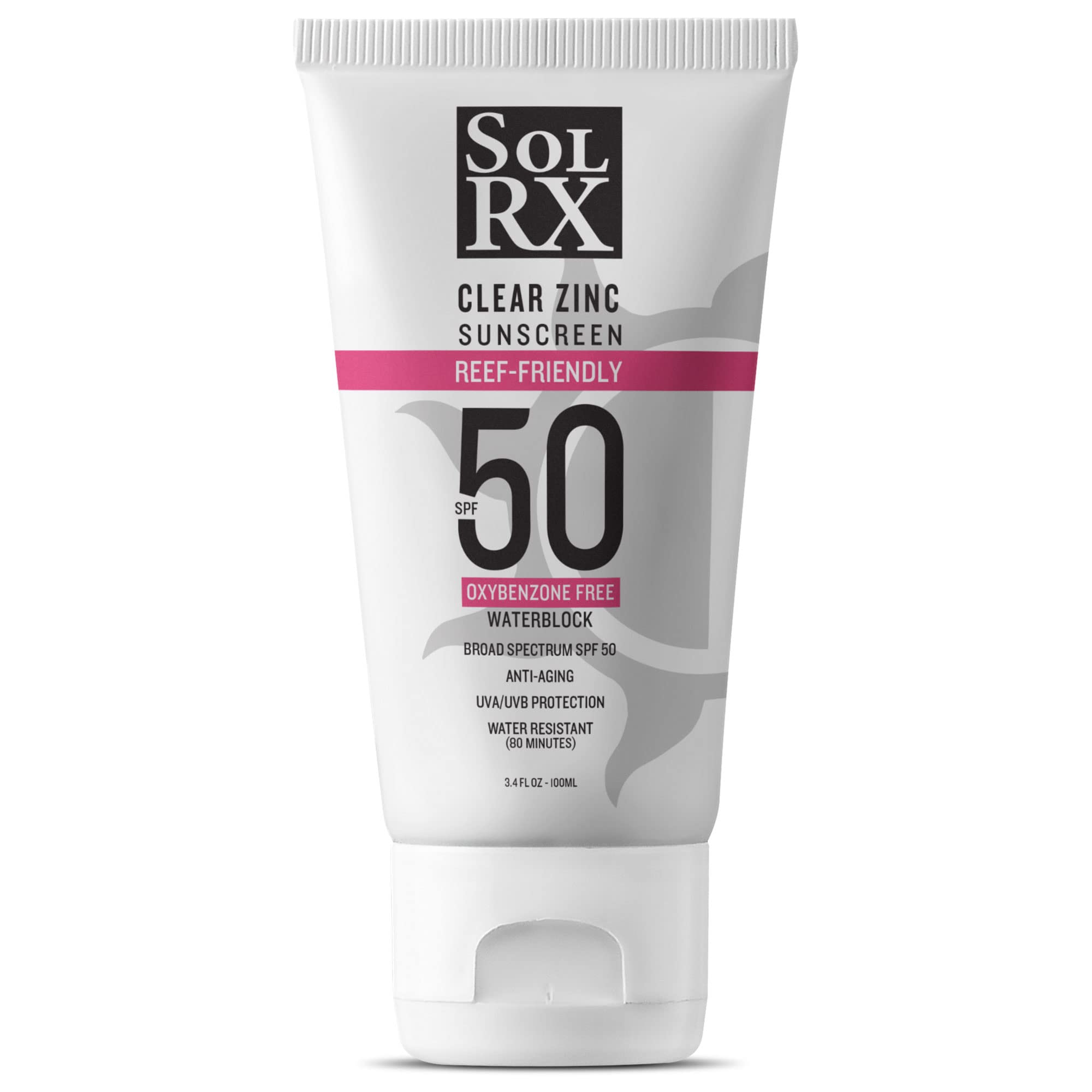 Solrx Mineral+ Spf 50 Sunscreen - Zinc Oxide Sunscreen, Water Resistant Sunscreen, Reef Safe Sunscreen, Broad Spectrum Sunscreen