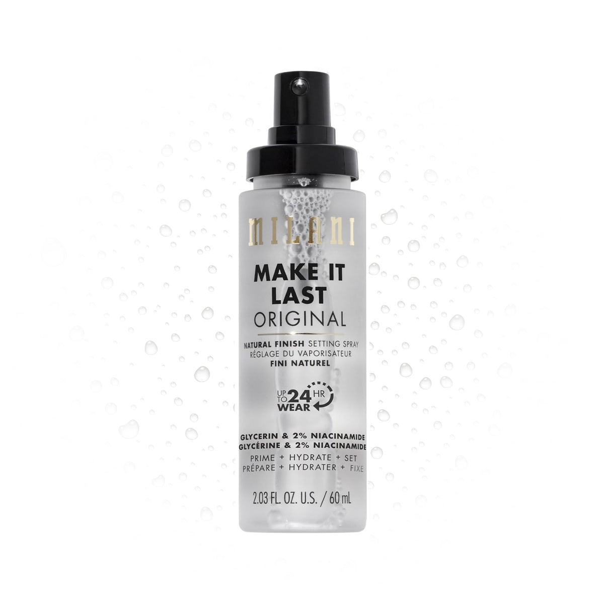 Milani Make It Last Original - Natural Finish Setting Spray 3-in-1 Setting Spray and Primer- Prime + Correct + Set Makeup Finish