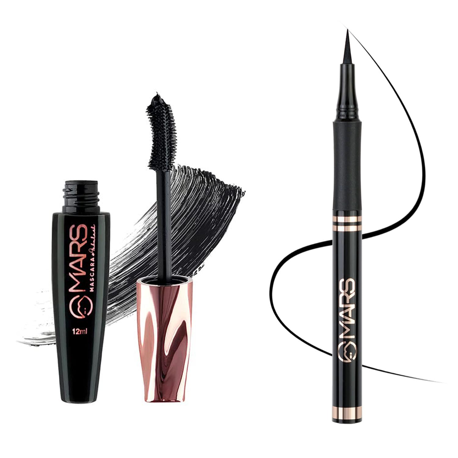 Mars Ultra Curl Long Lasting Fabulash Mascara (12Ml) Mars Ultra Fine Smudge And Water Proof Sketch Eyeliner (1.5Ml)