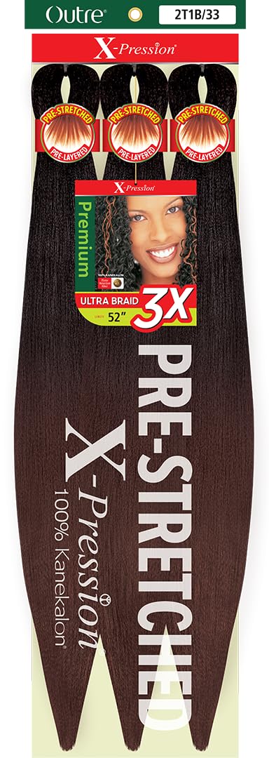 [5 Pack Deal] Outre X-Pression Braid-Pre Stretched Braid 52'' 3X 5 Packs (2T1B/33)