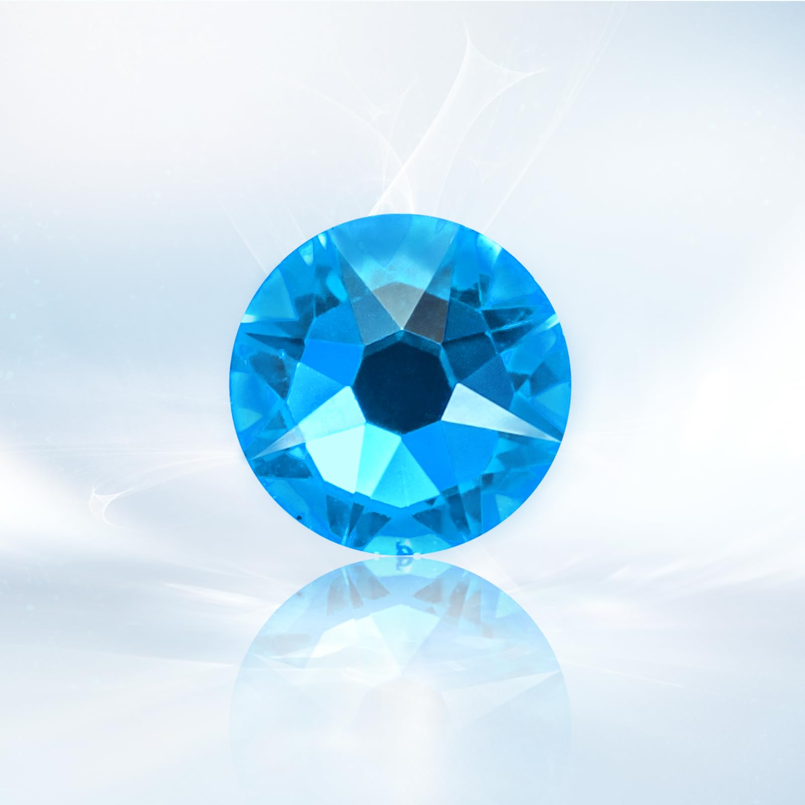 Novani Capri Blue Rhinestones 1440pcs Flat Back Round Rhinestone Style 2088 Sparkly Crystal Gemstones for Nail Art and Crafting 