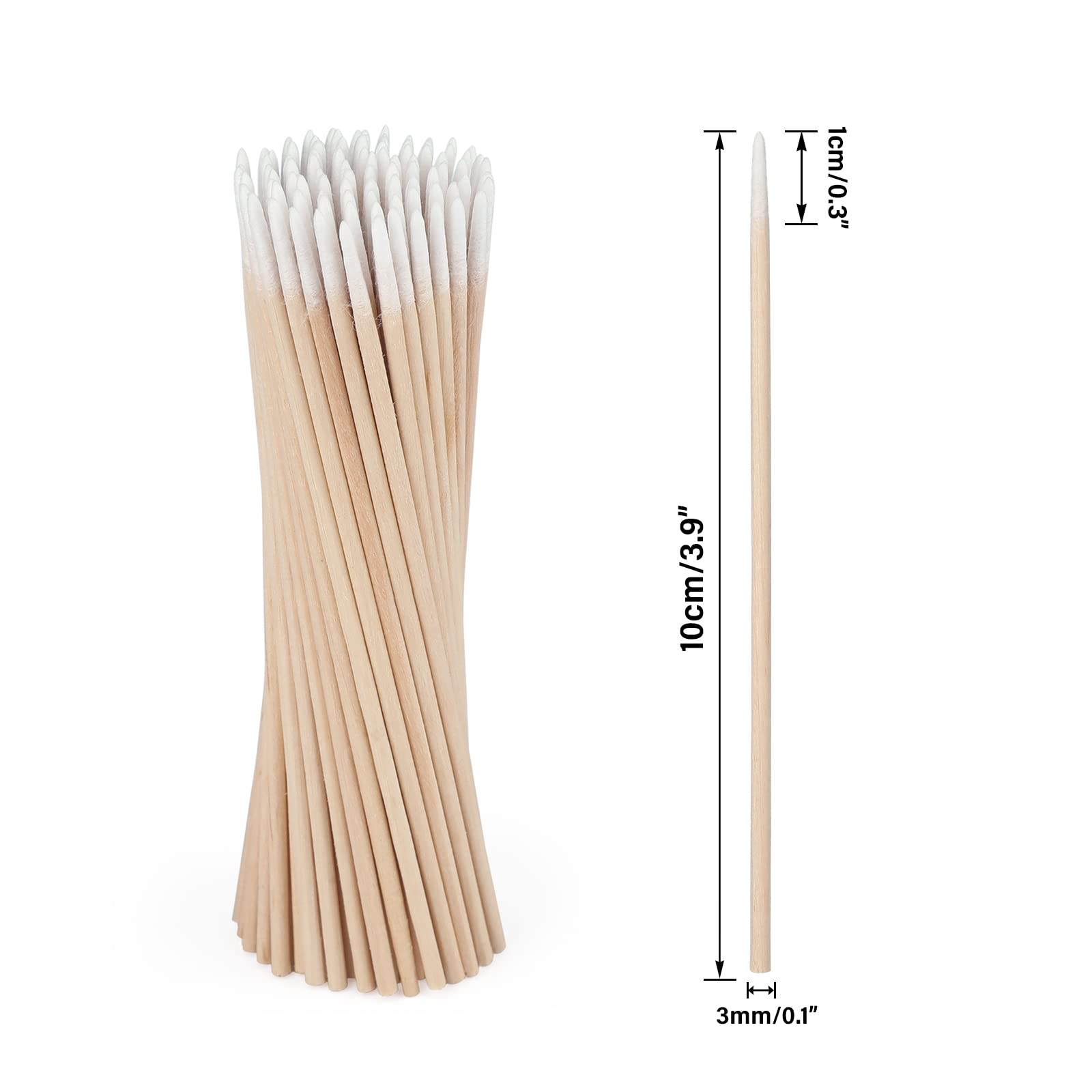 G2Plus 500Pcs Cotton Swabs, Wood Disposable Micro Applicators Brush For Makeup And Personal Care Cosmetic Brush, Micro Swabs For