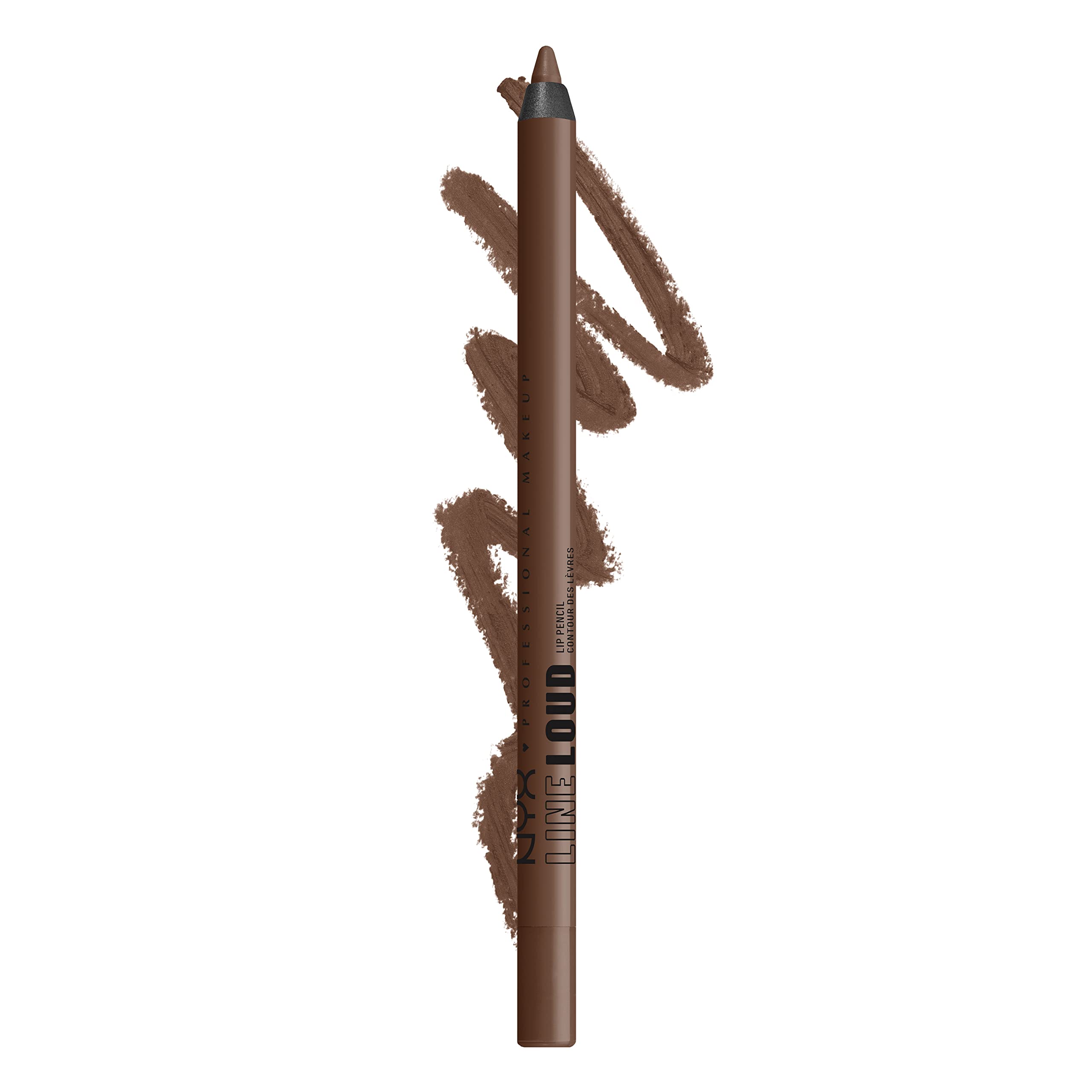 NYX PROFESSIONAL MAKEUP Line Loud Lip Liner, Longwear and Pigmented Lip Pencil with Jojoba Oil  Vitamin E - Rebel Kind (chocolat