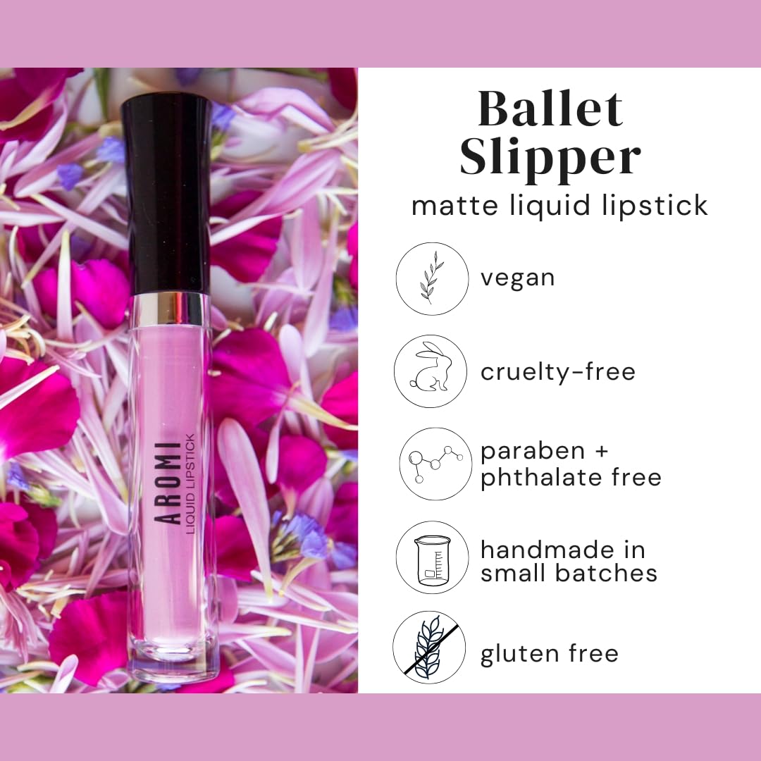 Aromi Matte Liquid Lipstick | Light, Baby Pink Lip Color With Blue Undertones, Long-Lasting, Vegan, Cruelty-Free, Smudge Proof,