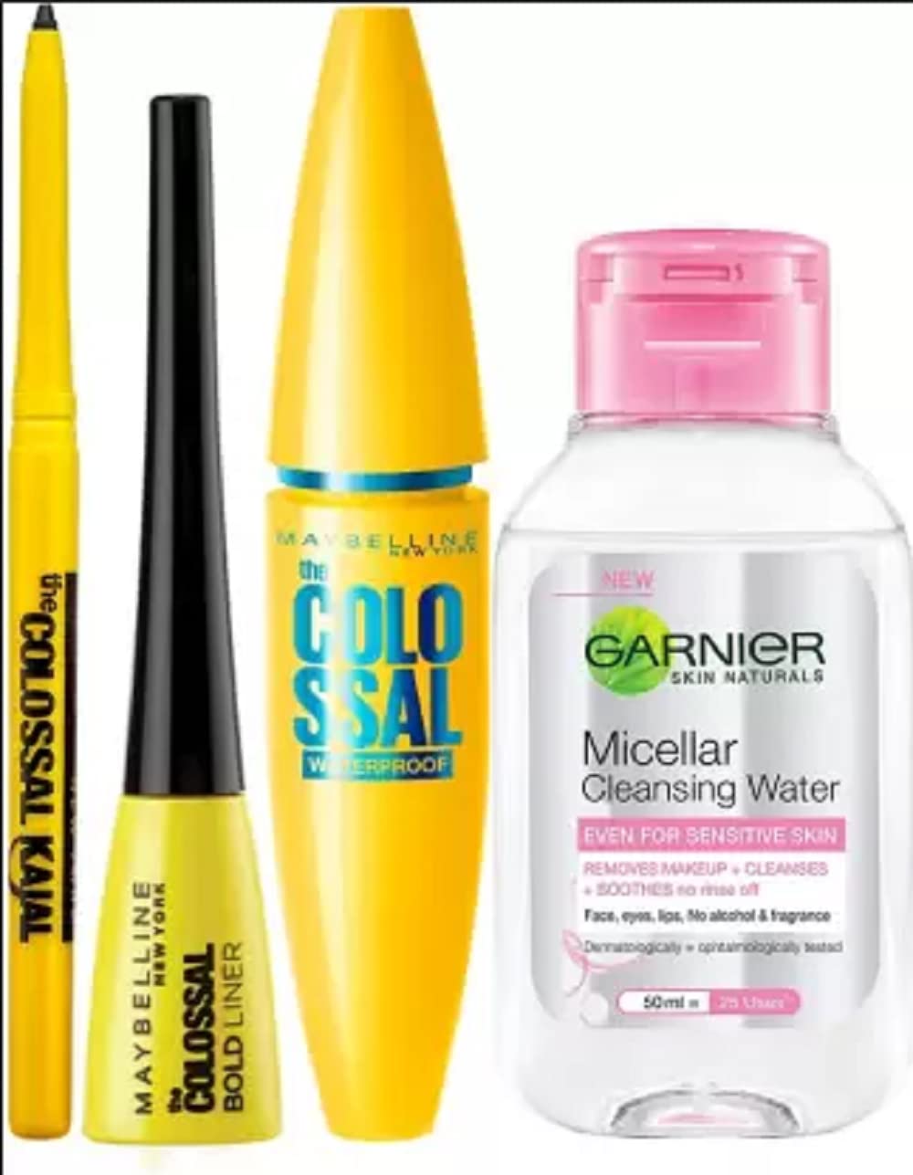 Maybelline New York SaraS Eye Makeup Favourites (Colossal Kajal, Colosal Bold Liner And Colossal Waterproof Mascara With Micell