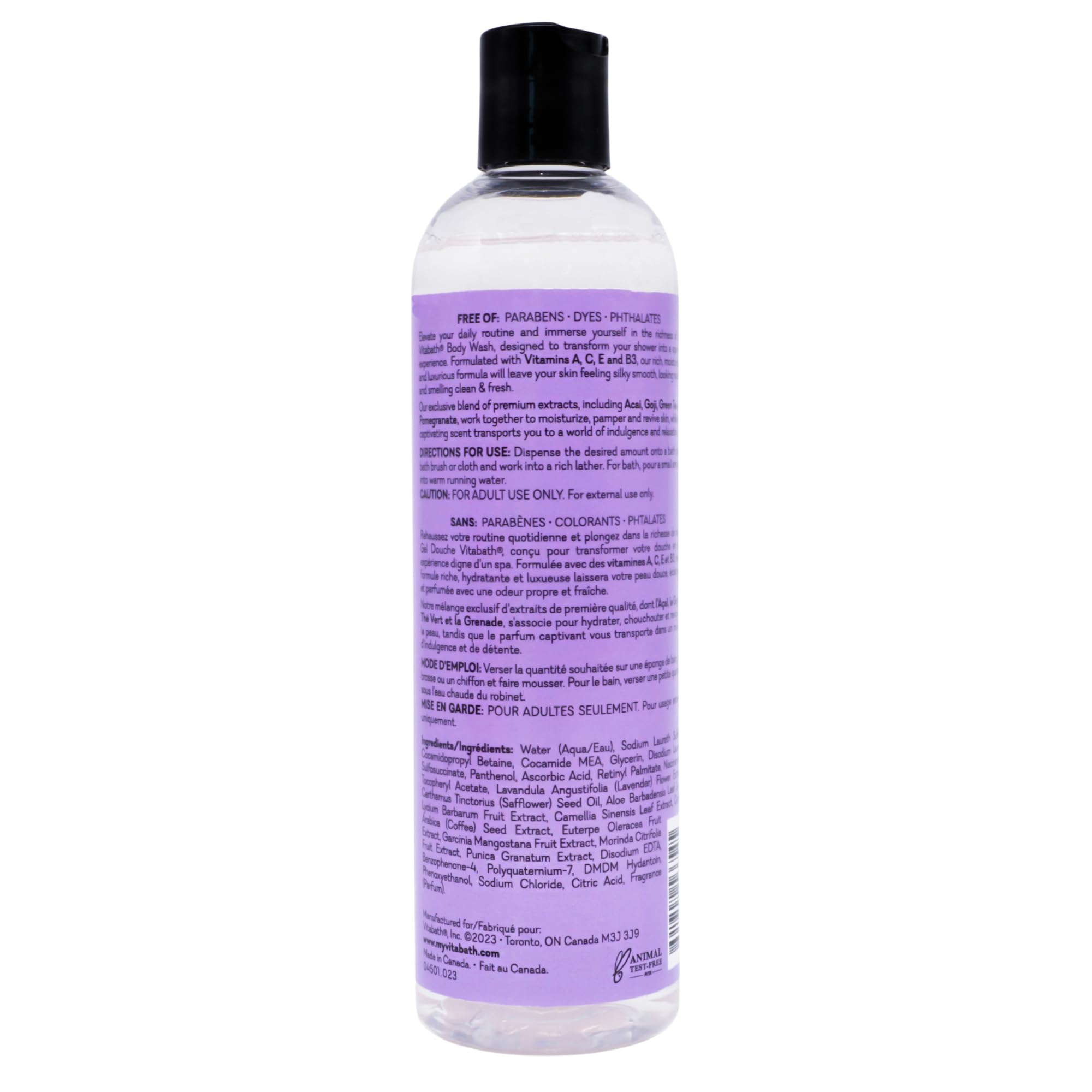 Vitabath Lavender & Chamomile Body Wash Moisturizing Bath & Shower Cleanser & Skincare Radiant Detox & Restore Nourishing Body P