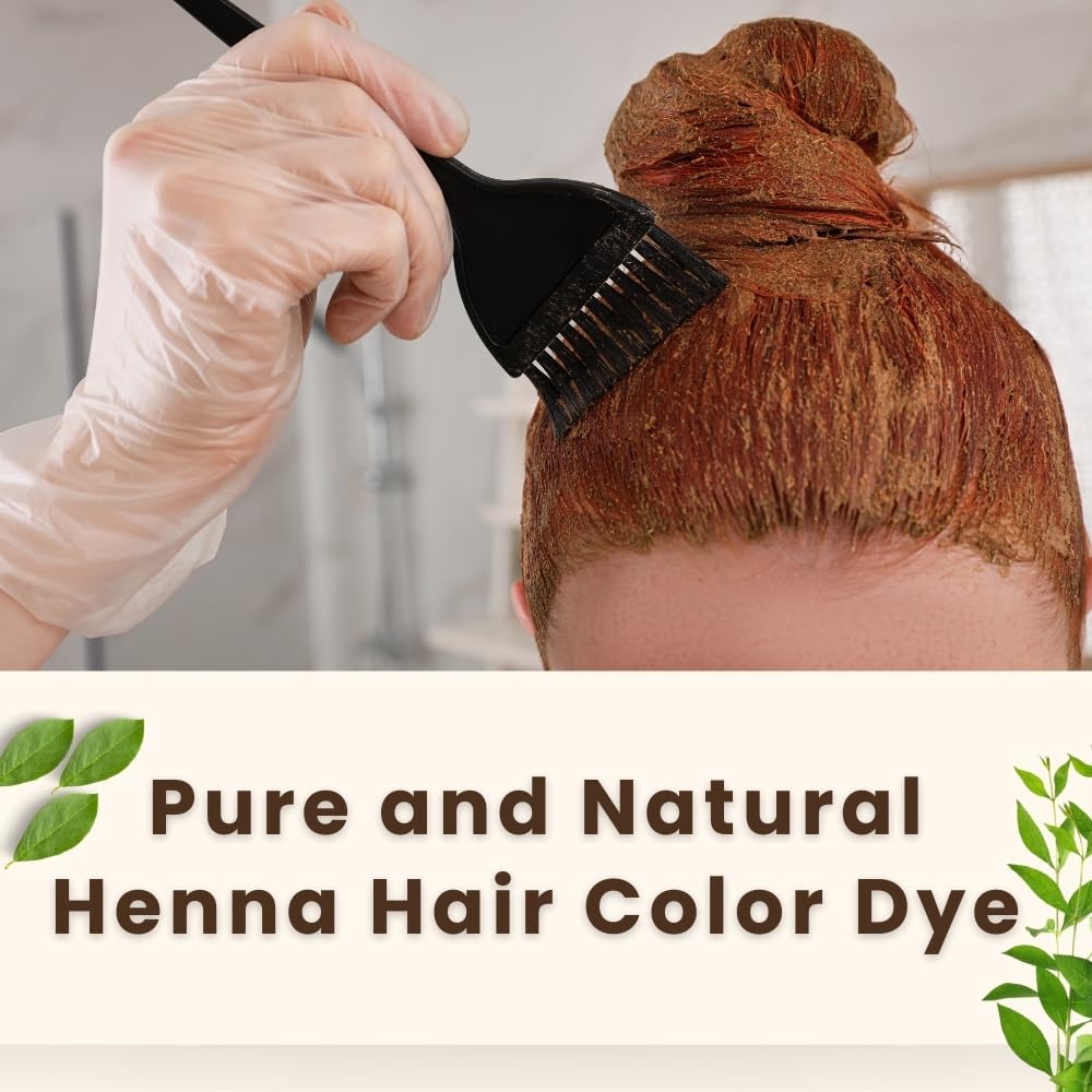 Henna Powder for Hair Growth 100g (3.5oz) | Pure Mehndi Powder | Natural black Henna Hair Colour Dye | Made in India by Hebhac H