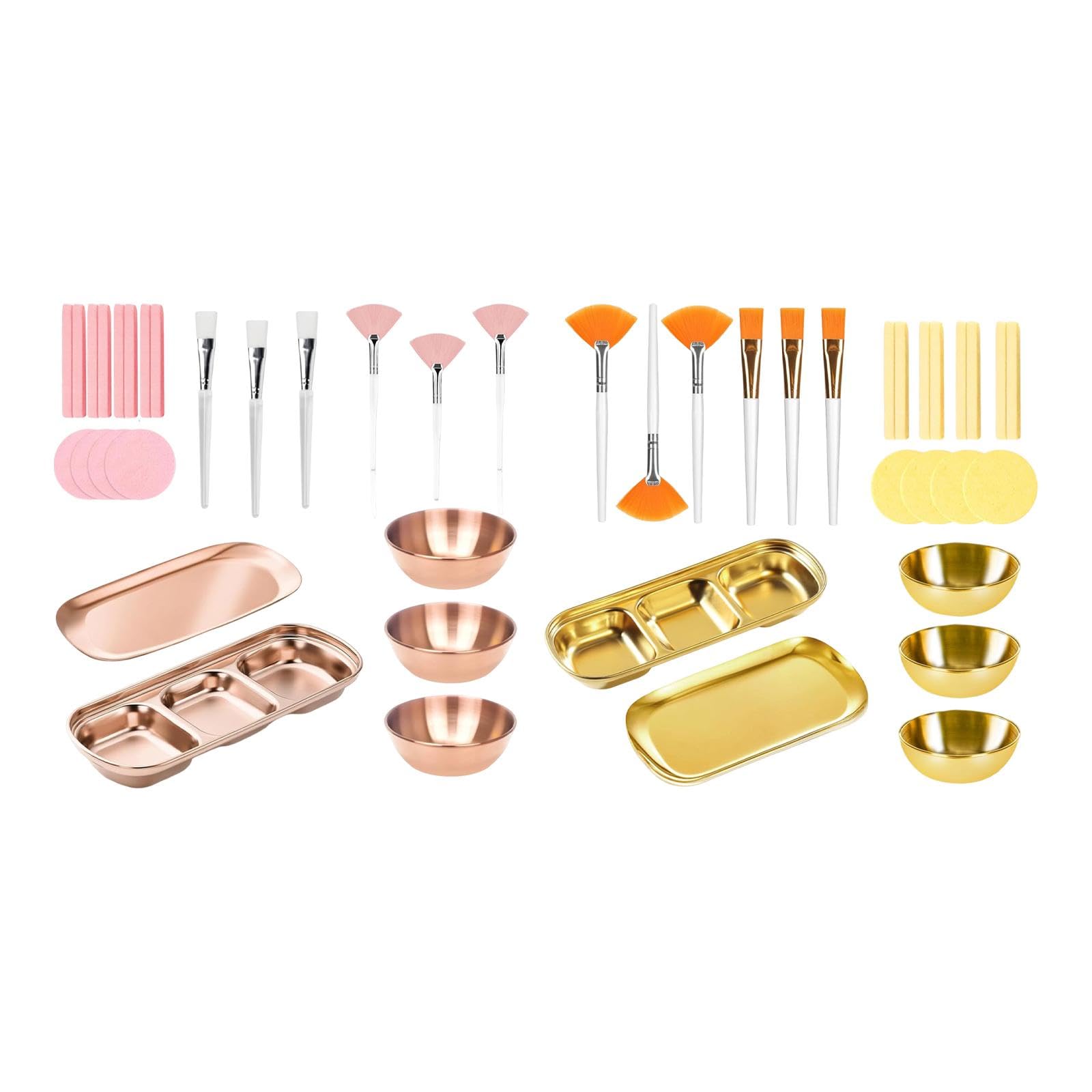 Heavenglow 23Pcs Esthetician Supplies Cosmetic Applicators Facial Bowls And Brushes Set Gold|Health & Beauty|Makeup|Makeup Sets 