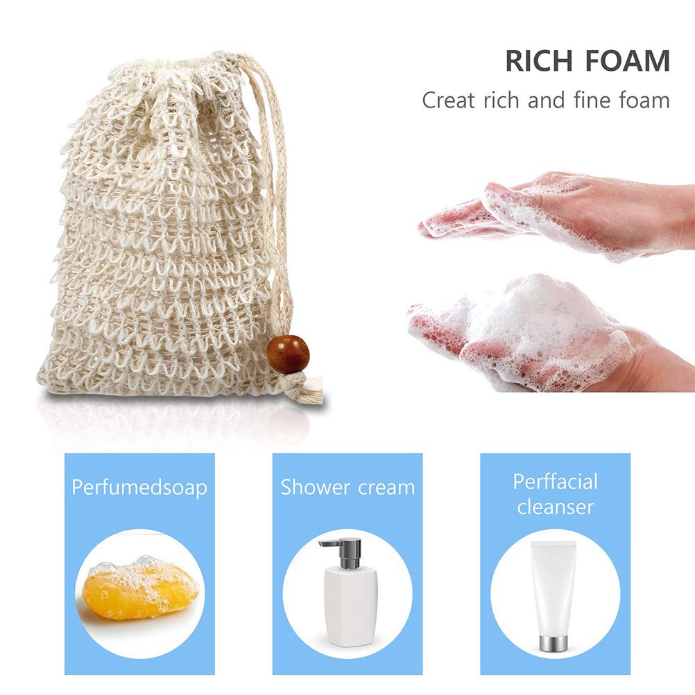 'N/A'' Otymiow 30 Pack Soap Bags For Soap Bars Soap Saver Pouch Soap Sock Soap Bags Mesh Exfoliating Natural Sisal Soap Bag Han