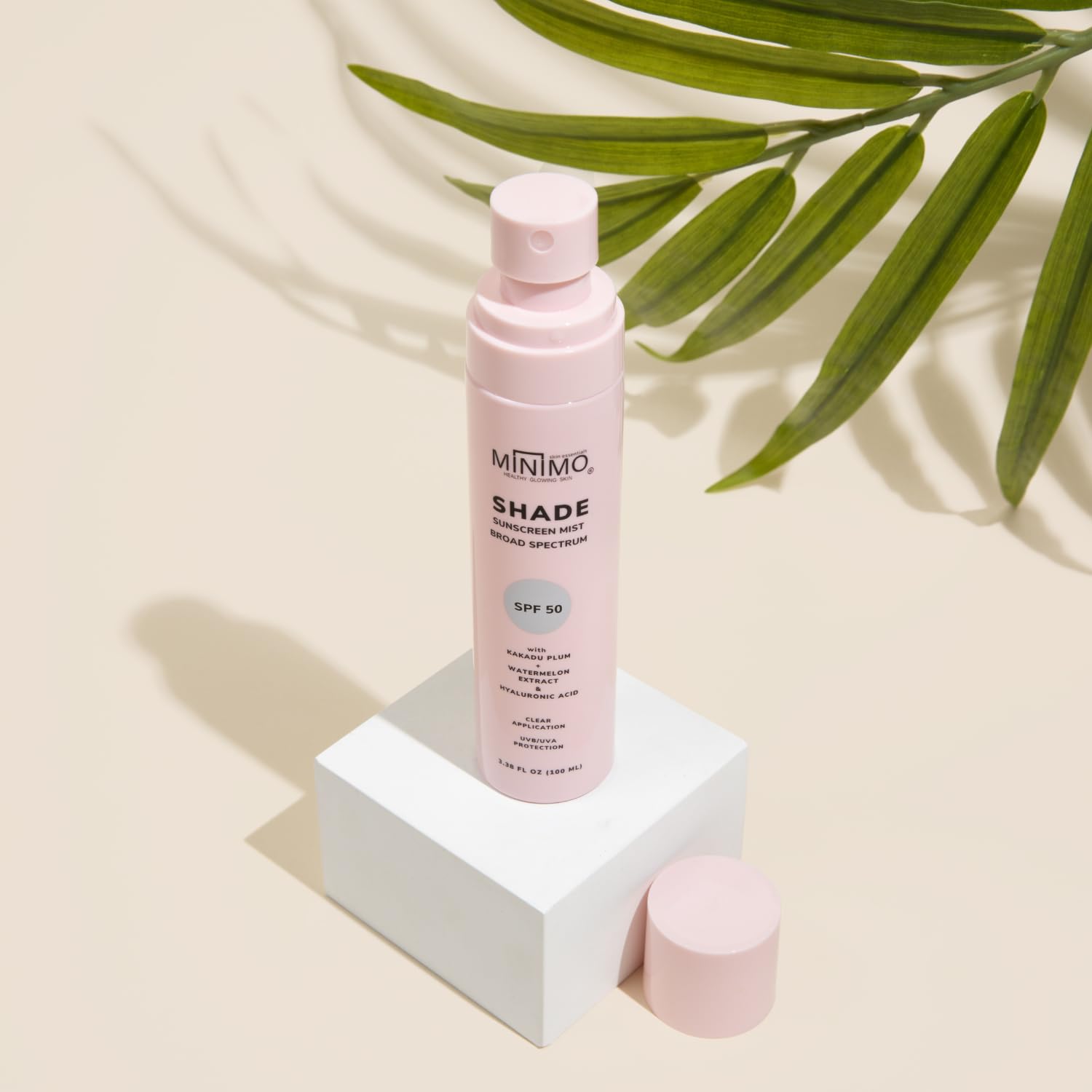 Minimo Shade SPF50+ Hydrating Sunscreen Mist Brightens Dark Spots Soothing Spray, Travel Size Serum refreshing hydrating Spray f