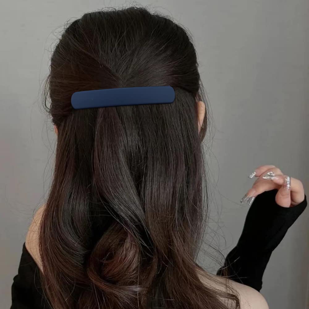 Atoden Hair Claw Clips For Women - 3Pcs Matte Barrettes For Thin Fine Hair, 3.54'' Flat Pins, French Clips For Short Medium Hair