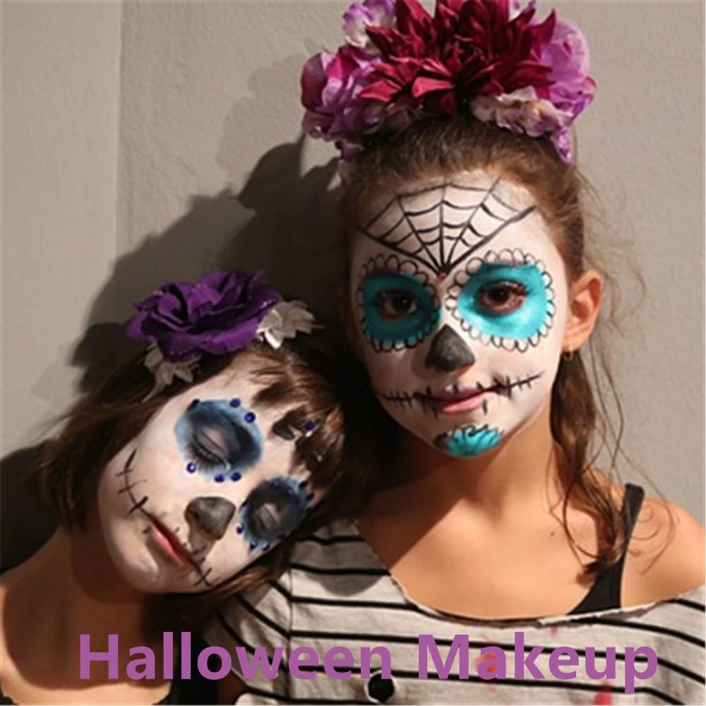 Go Ho Teal Face Paint Stick(0.85Oz),Water Based Cream Teal Body Paint Washable,Face Paint Kit Covers Oil-Free,Halloween Cosplay