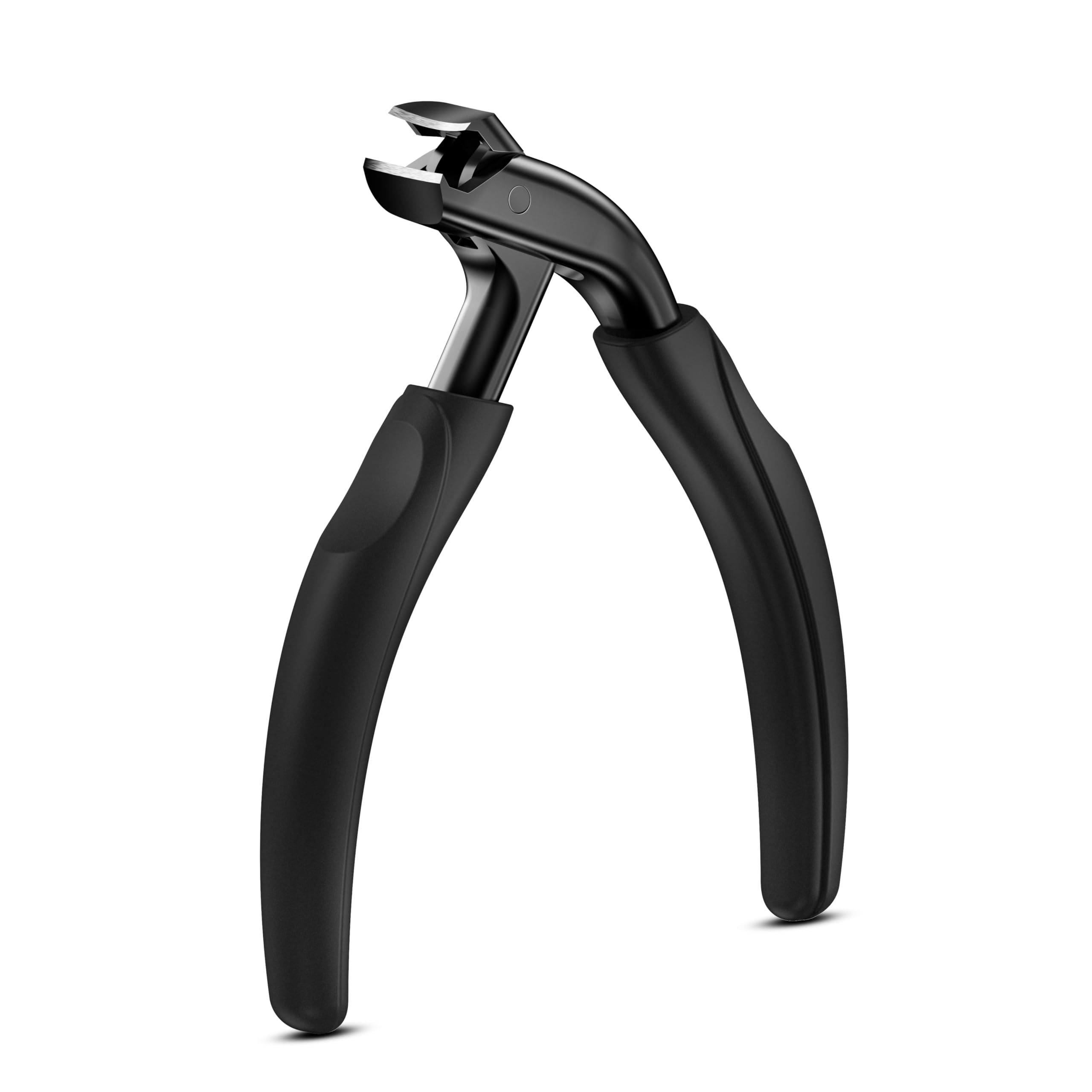 BALUCA Curved Head Toenail Clippers for Seniors for Thick Toenails, Long Handle Toe Nail Clippers with Catcher, German Stainless