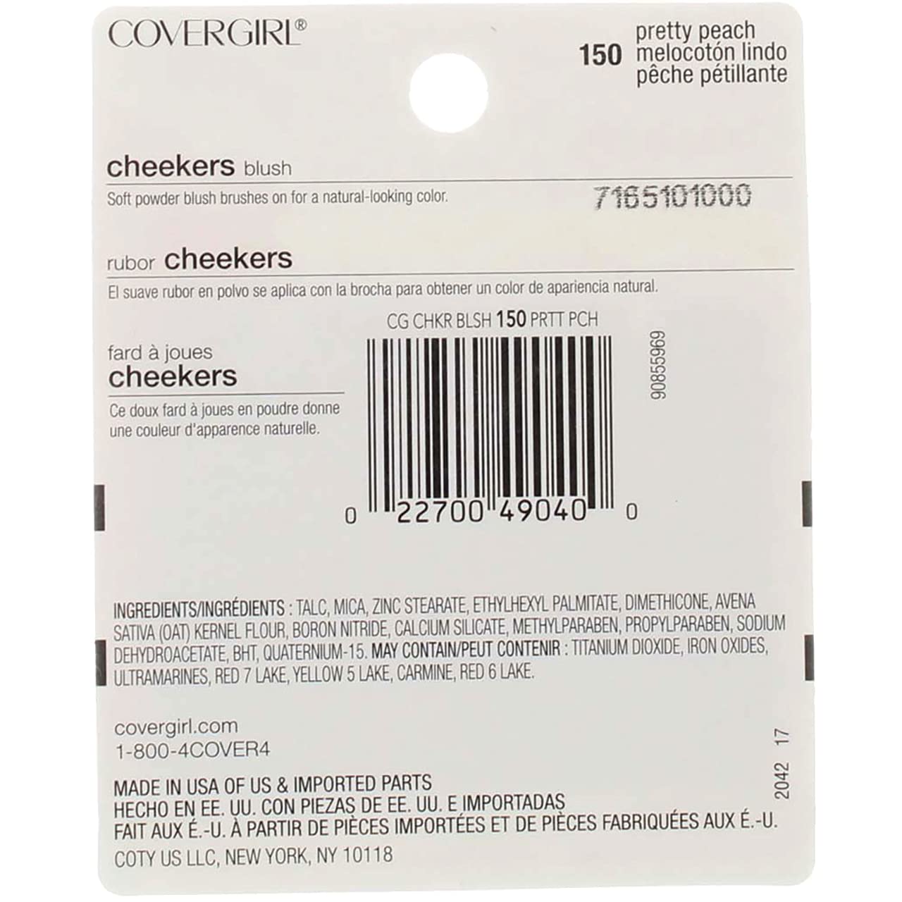 Frohmen Covergirl Cheekers Blush, Pretty Peach [150], 0.12 Oz (Pack Of 3)